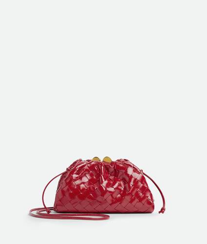 Bottega Veneta Saddle Mini Intrecciato Apple Candy Red Leather