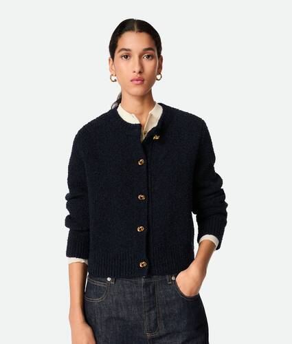 Cardigan en laine bouclée