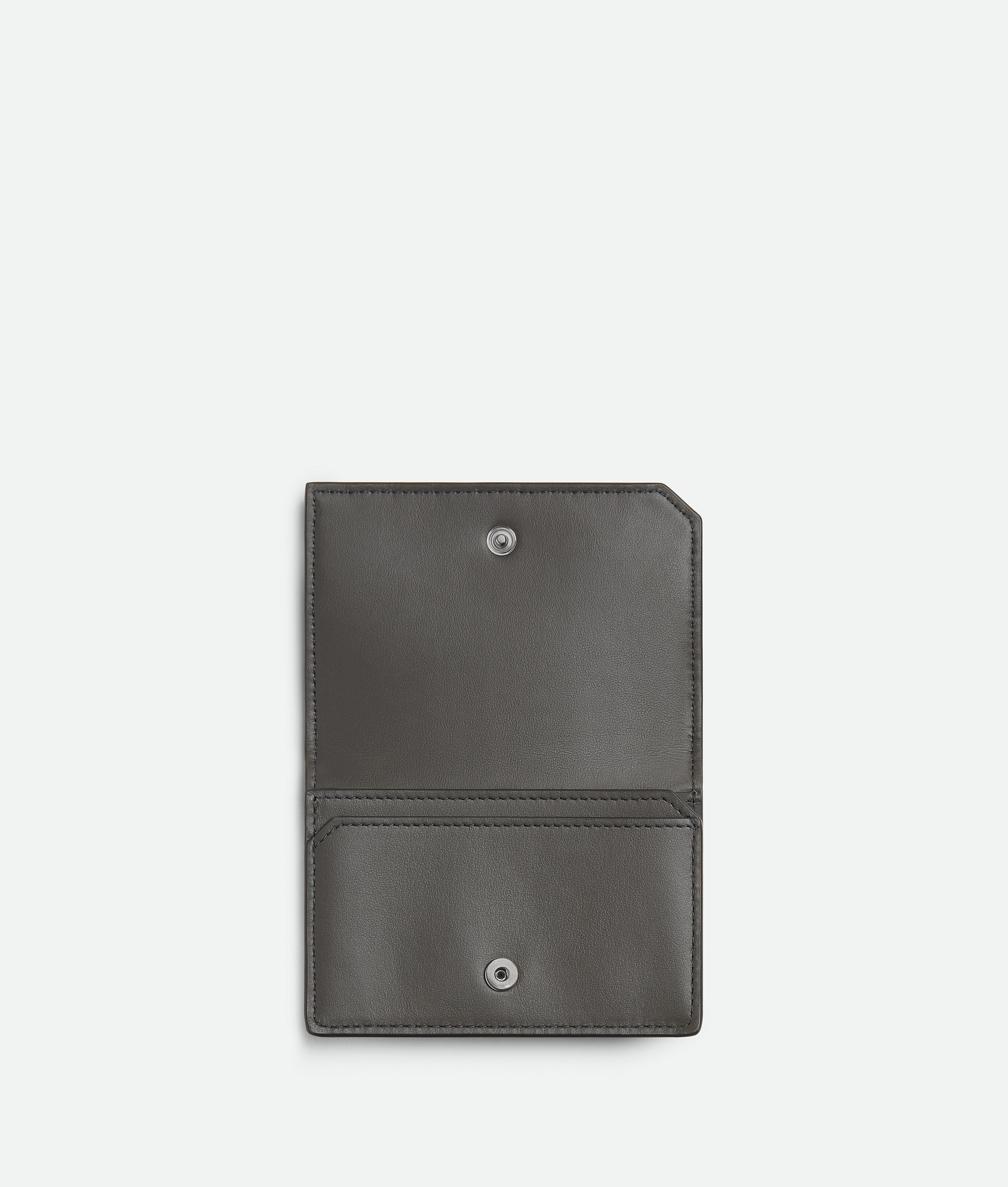 Bottega Veneta Intrecciato Piccolo Business Card Case In Lapilli/drizzle