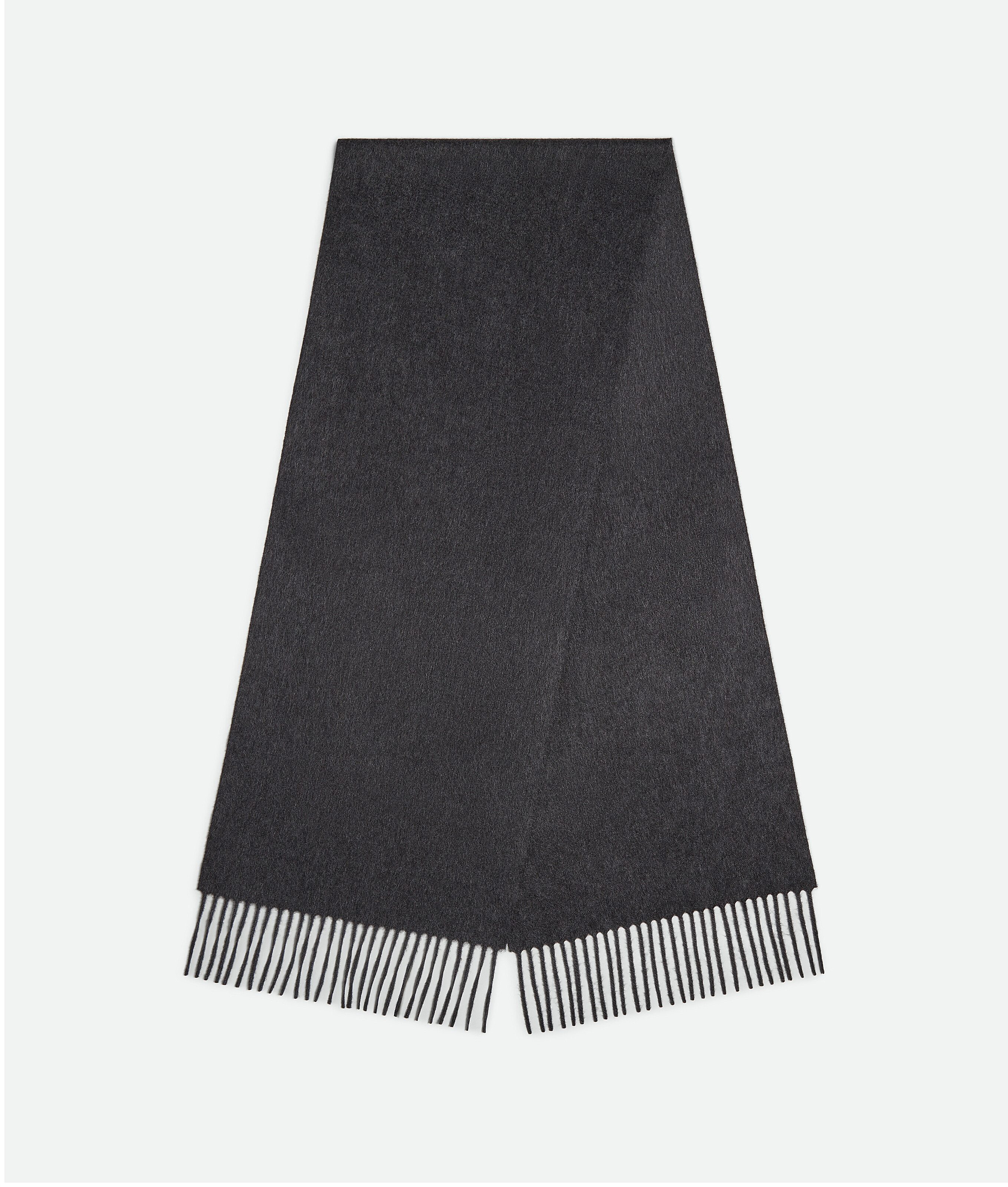 Shop Bottega Veneta Cashmere Scarf With Leather Patch In Grey