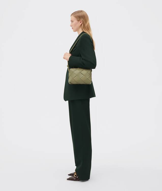 Bottega Small Cassette Camera Bag in Travertine. Shop online now.