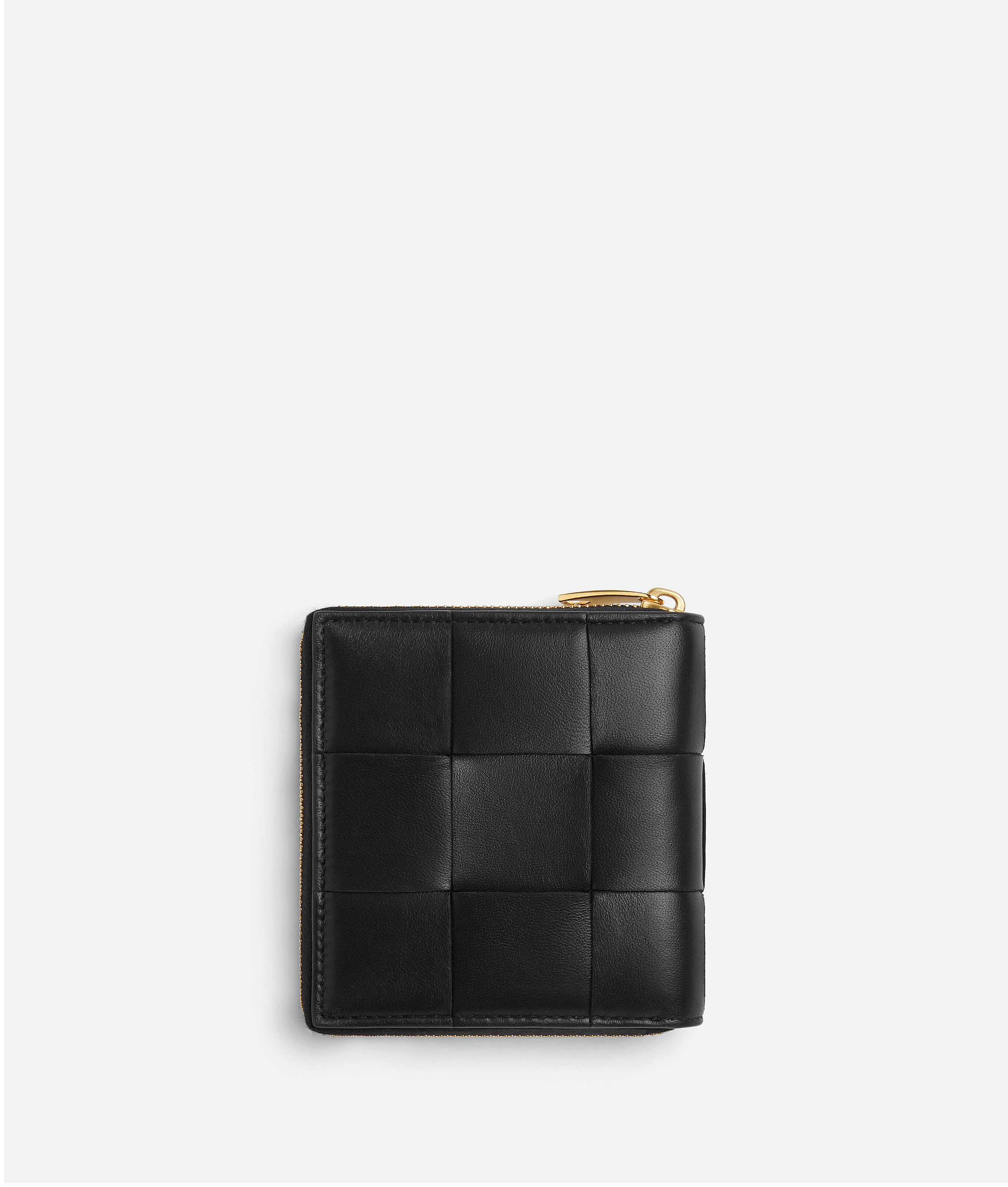 Shop Bottega Veneta Small Cassette Compact Zip Around Wallet In Black