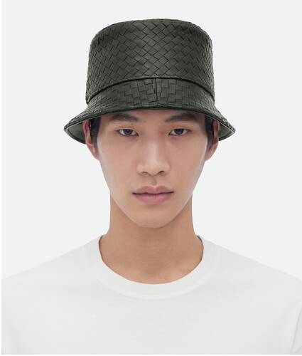 Intrecciato Leather Bucket Hat