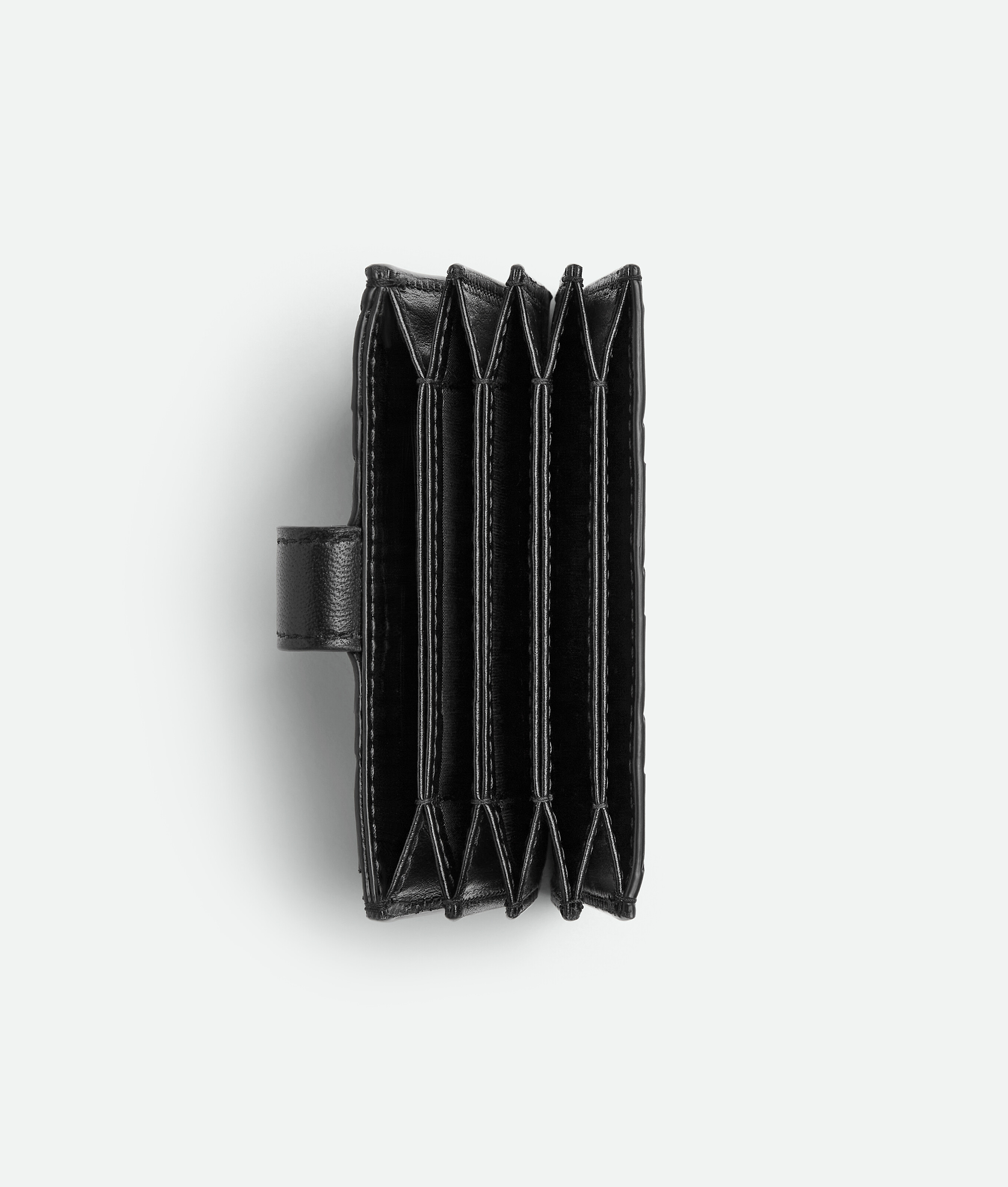 Shop Bottega Veneta Intrecciato Accordion Card Holder In Black