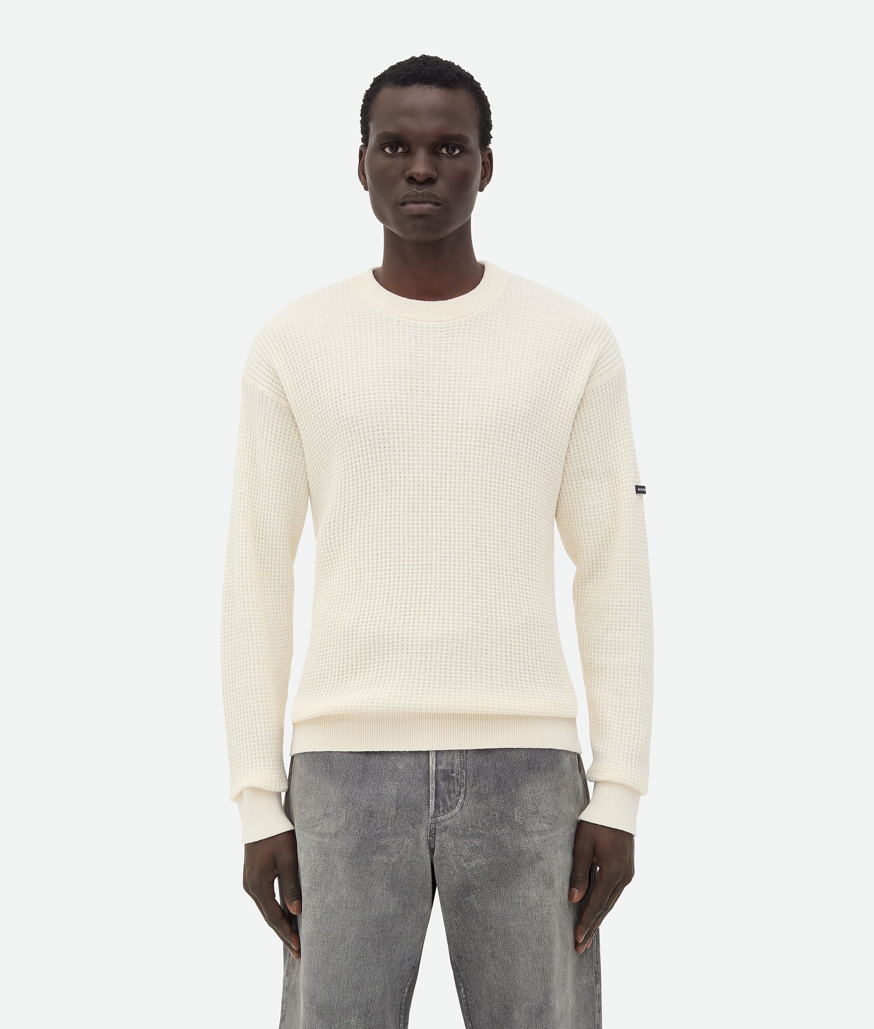 Bottega Veneta® Men's Cotton Jumper in Dove/chalk. Shop online now.