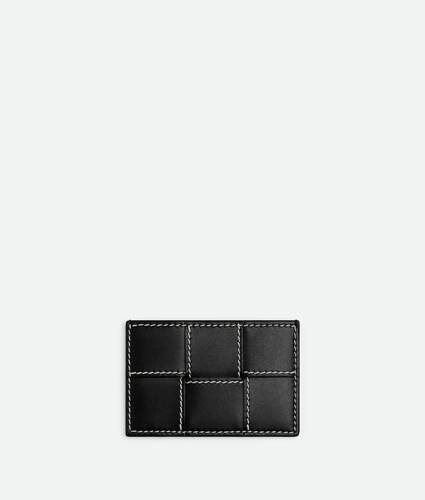 ブラック-ナチュラルカセット クレジットカードケース| Bottega Veneta