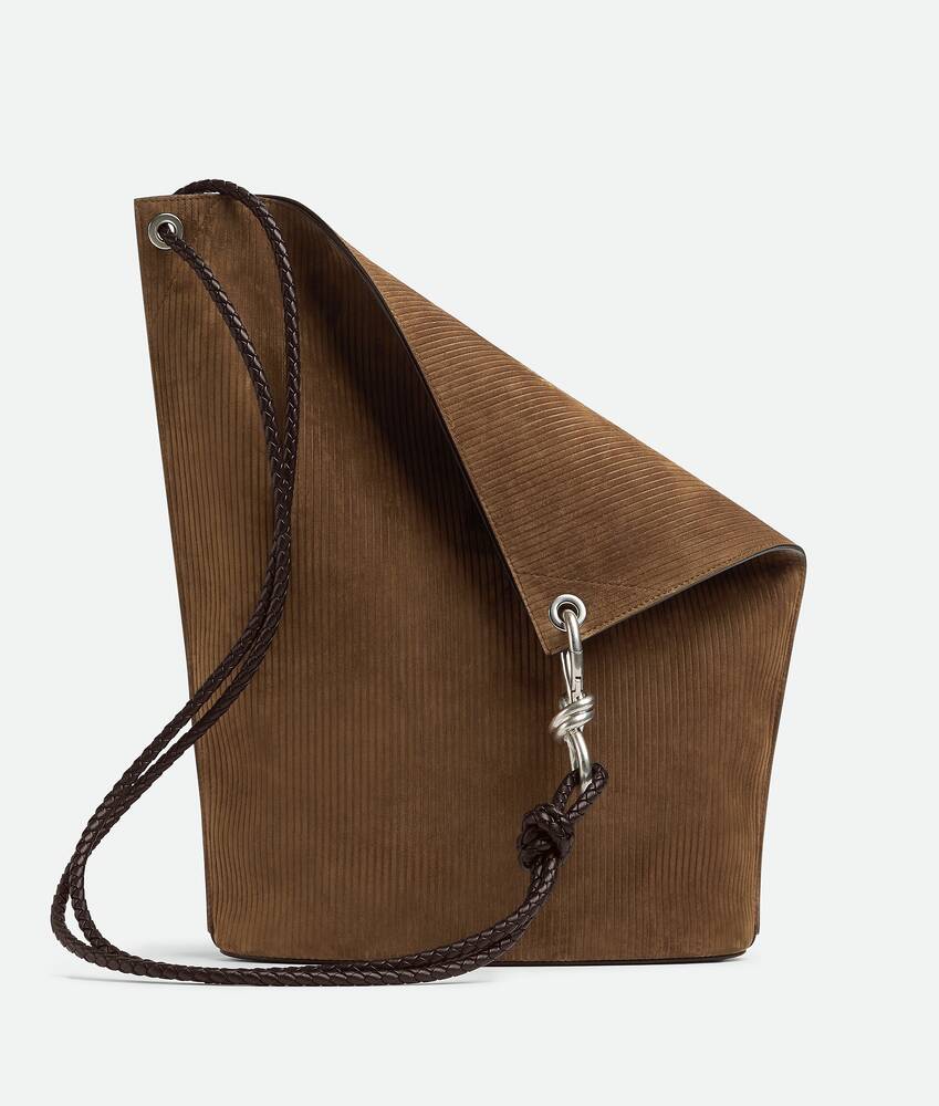 Knot Intreccio Leather Clutch in Brown - Bottega Veneta