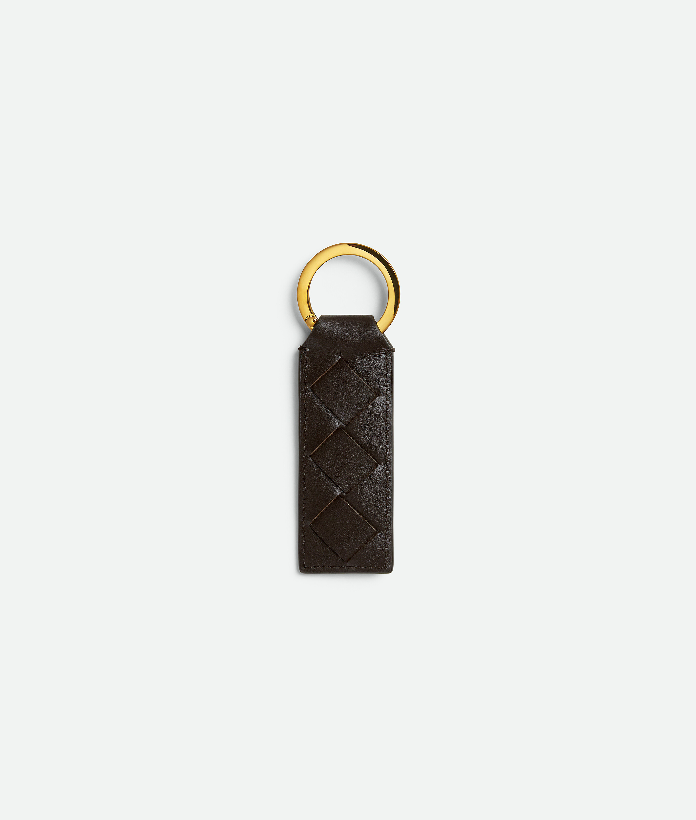 Bottega Veneta Woven Pattern Key Ring In Fondant