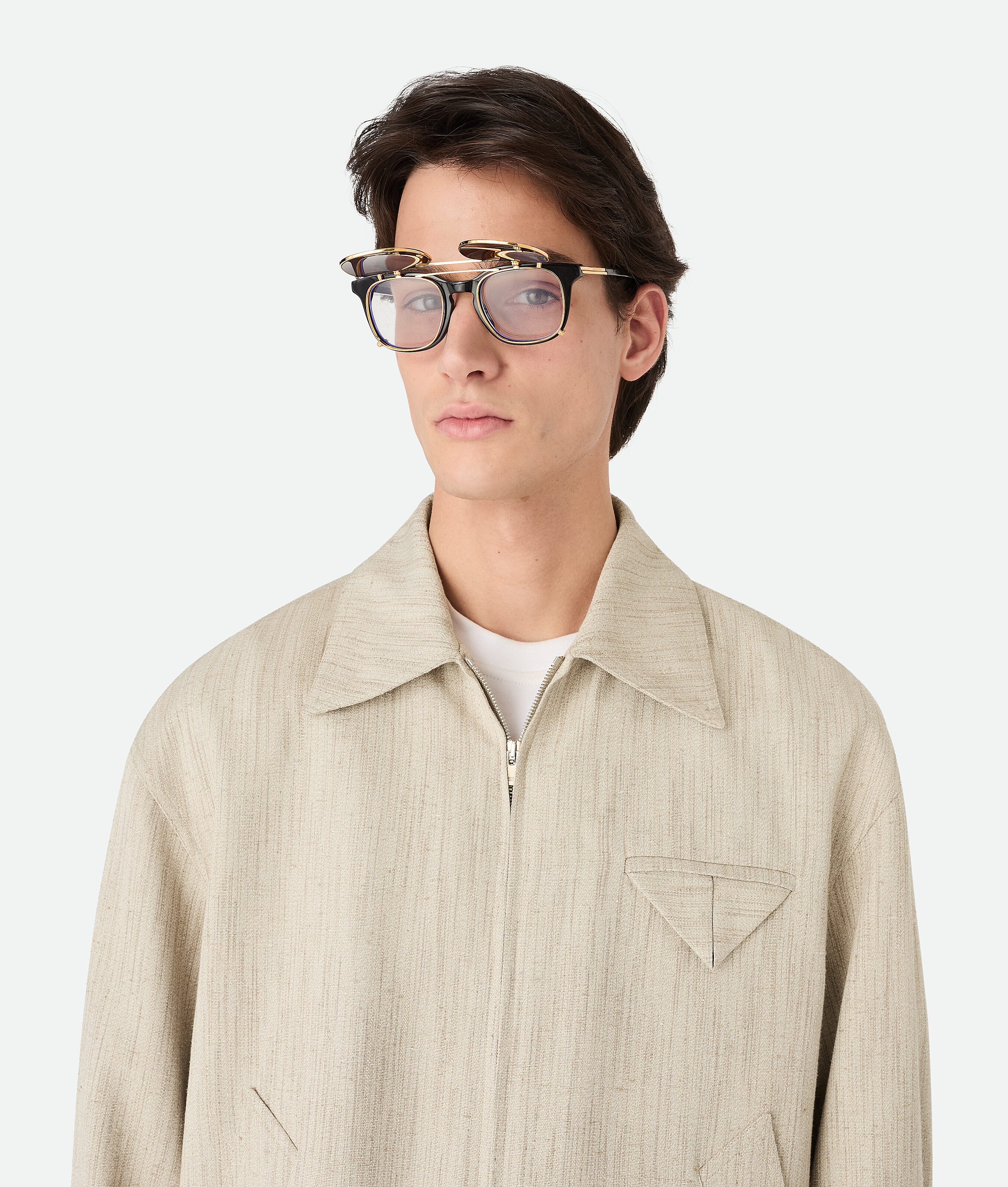 Bottega Veneta Quadratische Classic Clip-on Sonnenbrille In Brown