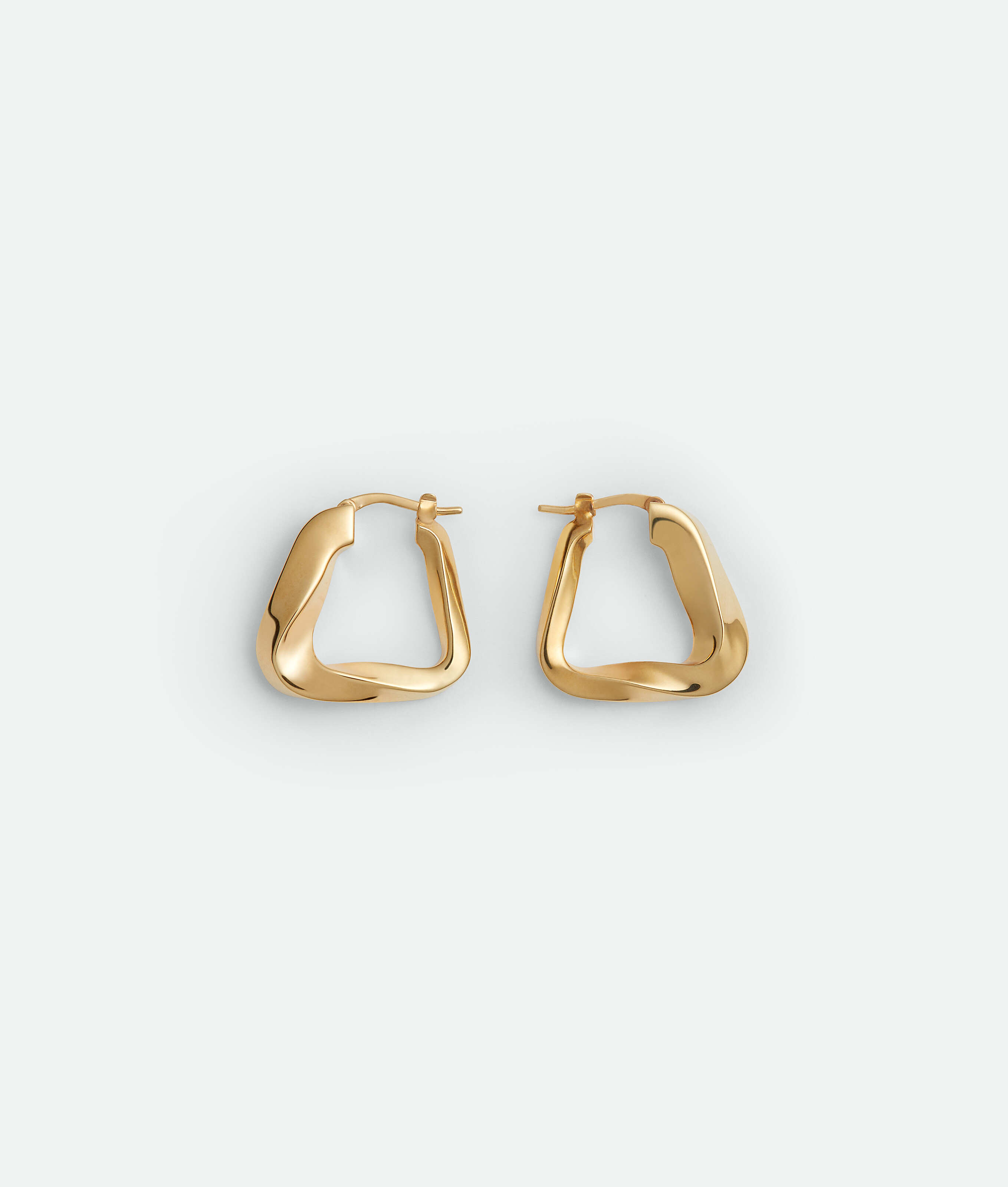 Bottega Veneta Small Twist Triangle Hoop Earrings In Gold