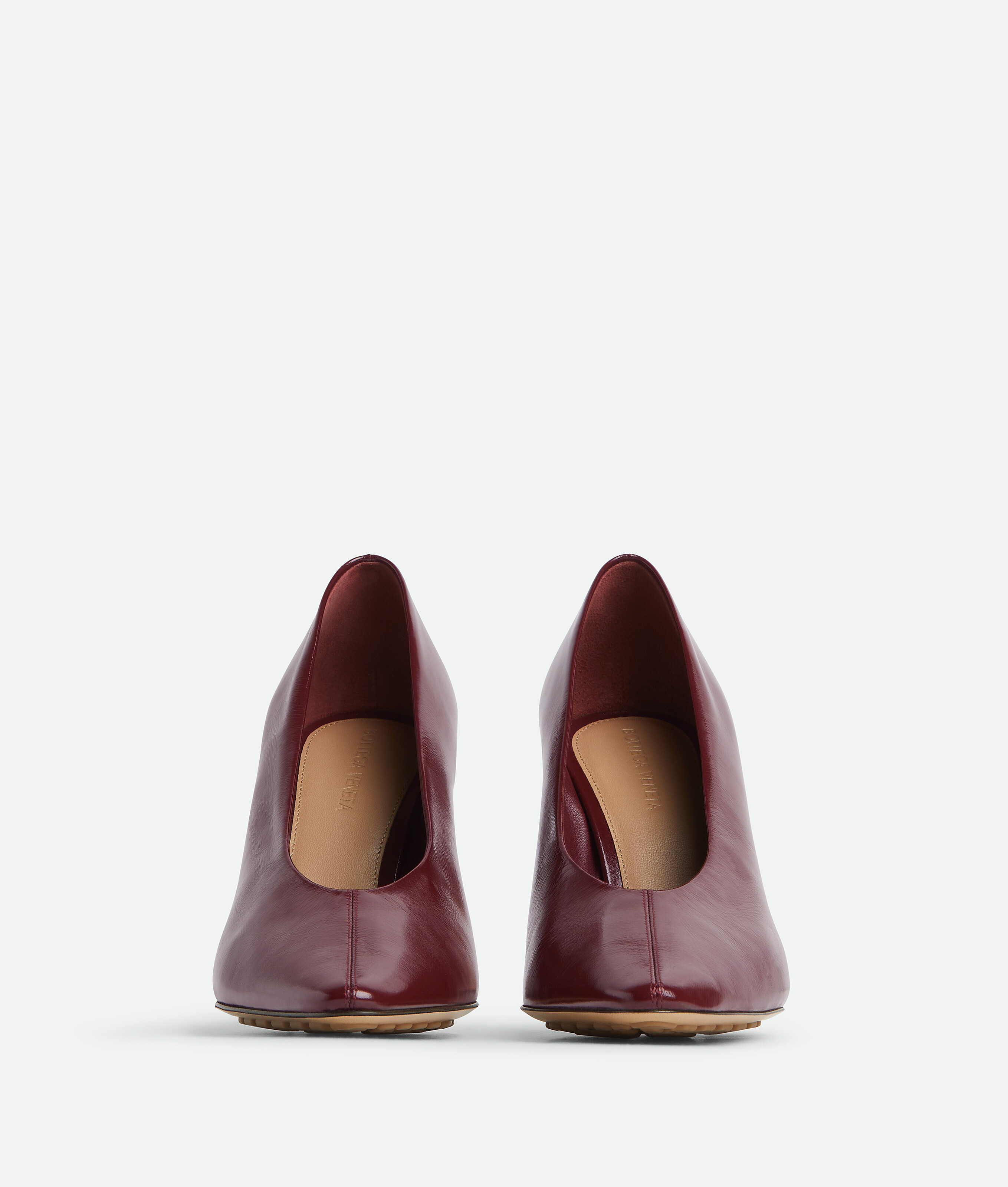 Bottega Veneta Leather Stiletto Sporty Pumps In Burgundy