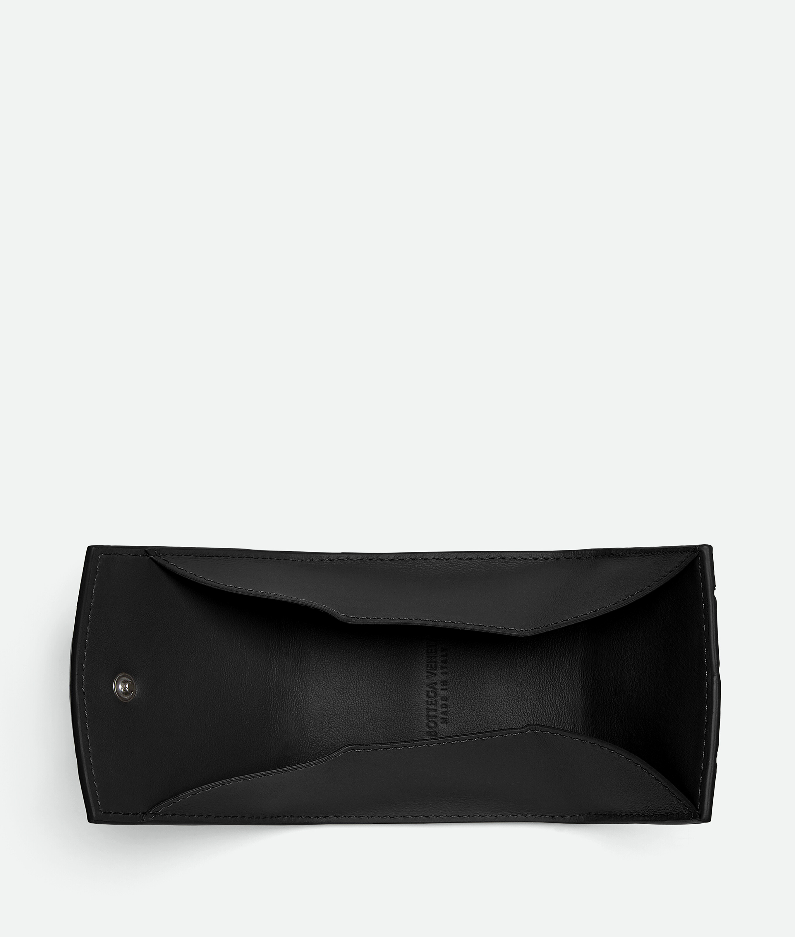 Shop Bottega Veneta Intrecciato Folded Coin Purse In Noir