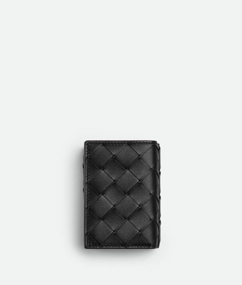 【新品未使用】BOTTEGA VENETA　折財布　三つ折り　BLACK小物