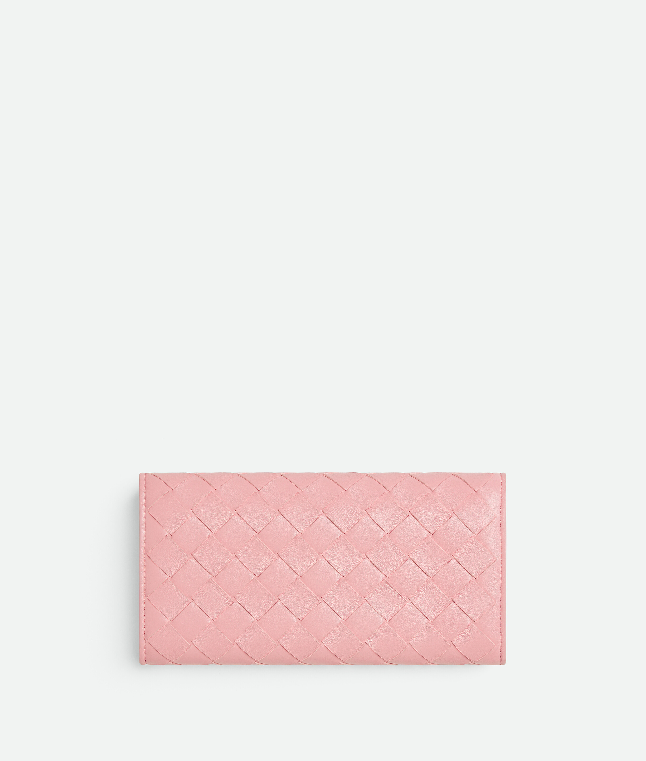 Shop Bottega Veneta Intrecciato Large Flap Wallet In Pink