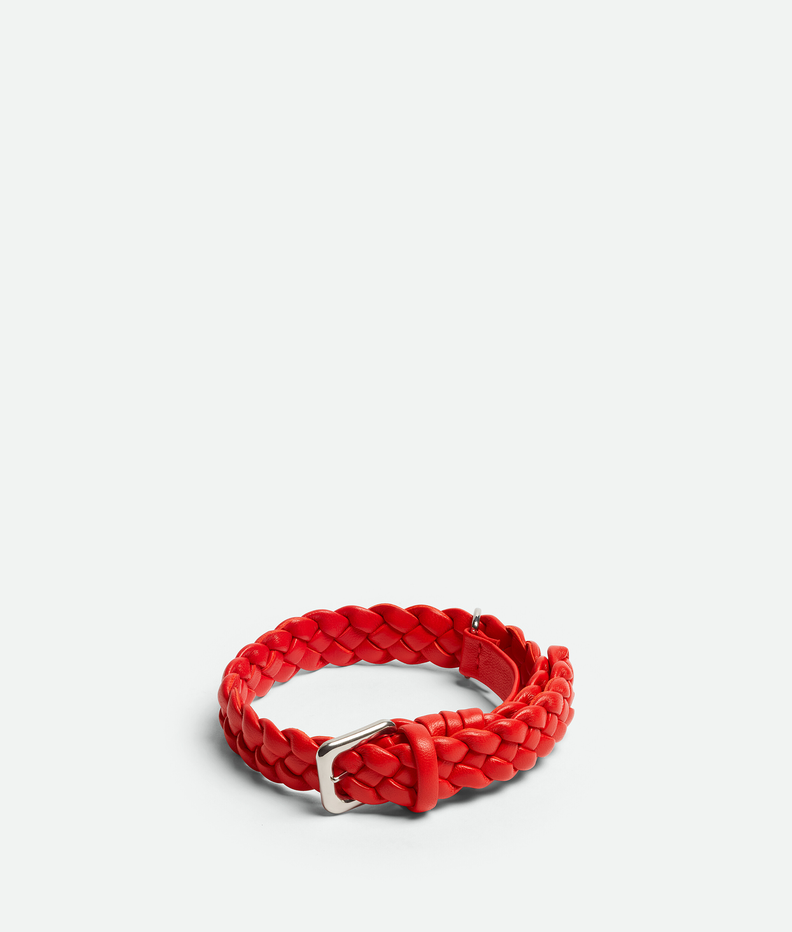 Bottega Veneta Xs Intrecciato Pet Collar In Red