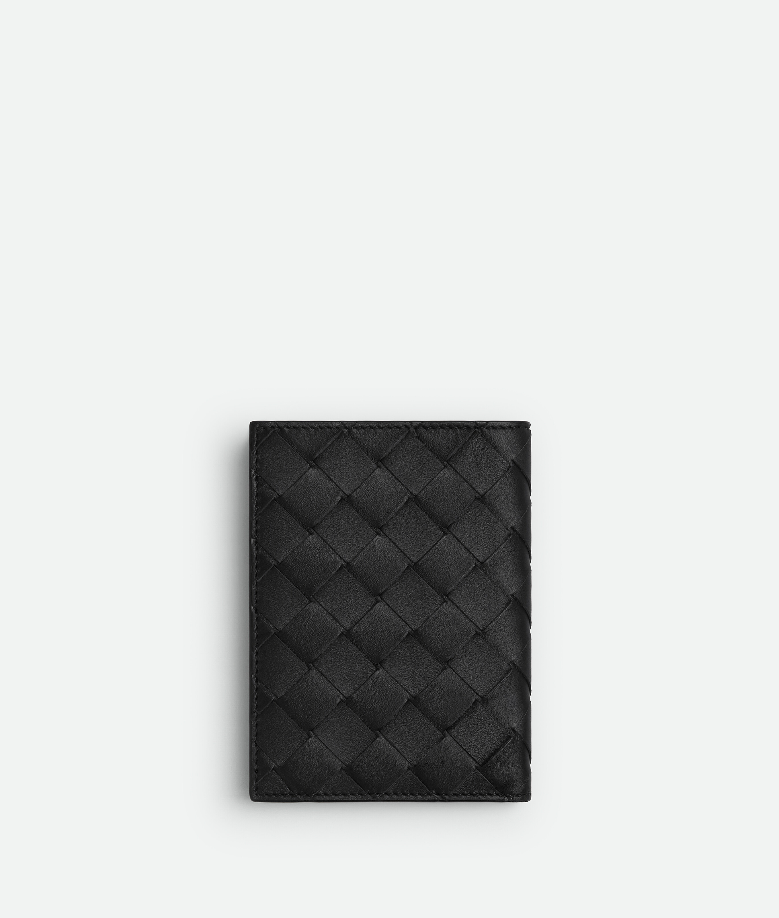 Shop Bottega Veneta Intrecciato Flap Wallet In Black