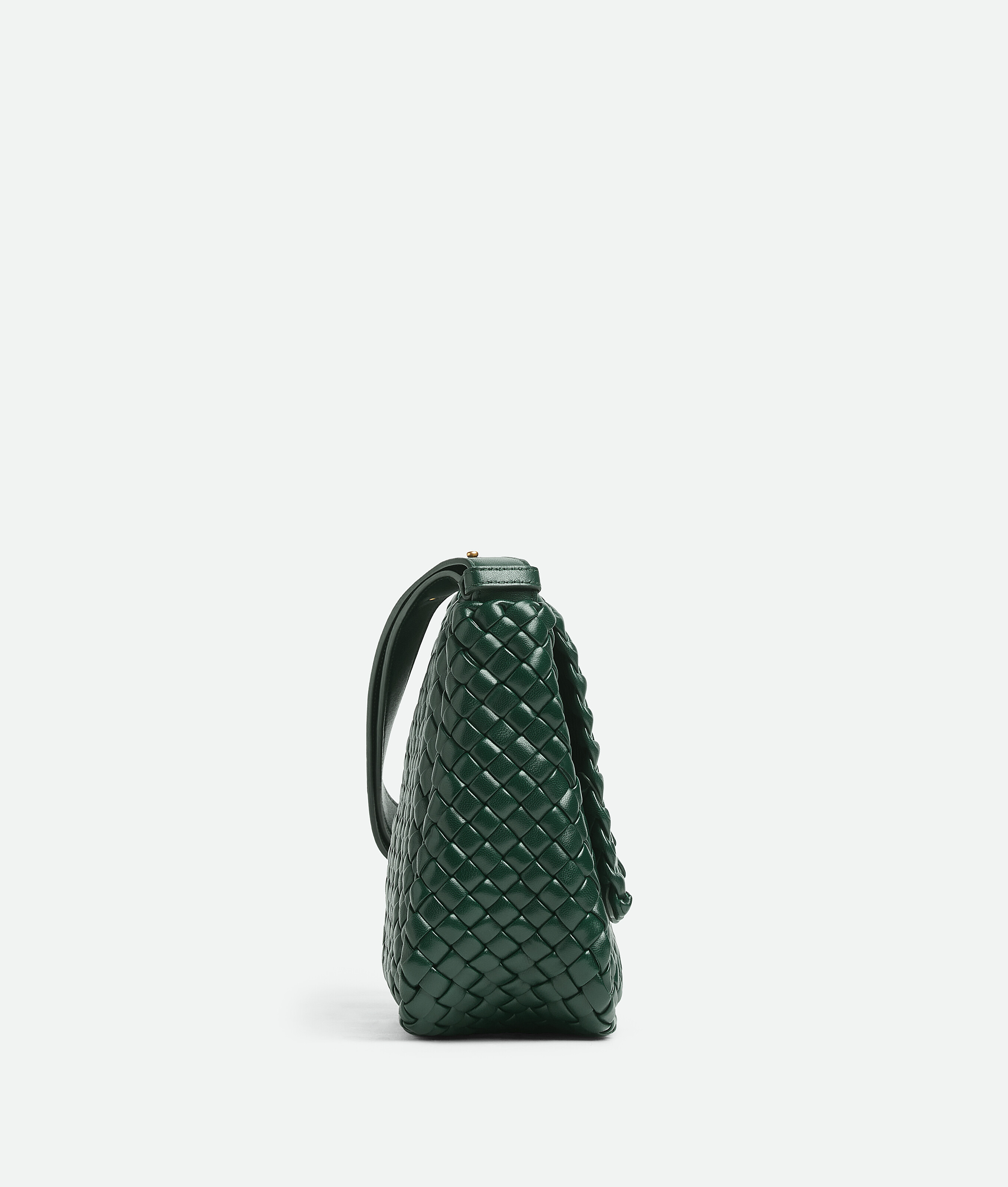 Bottega Veneta Cobble Padded Intrecciato Leather Shoulder Bag In Green