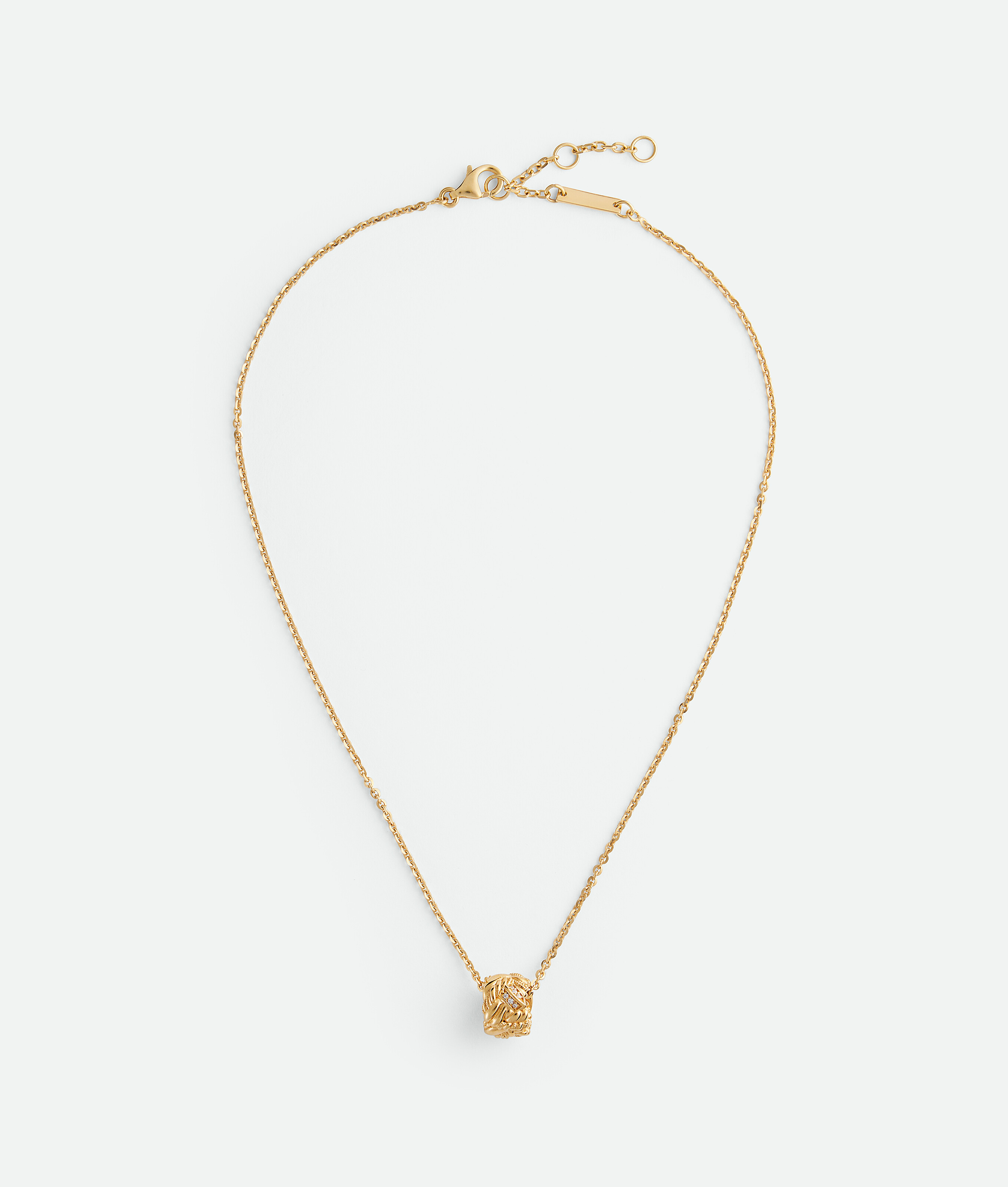 Bottega Veneta Collar Intreccio Dorado Con Colgante