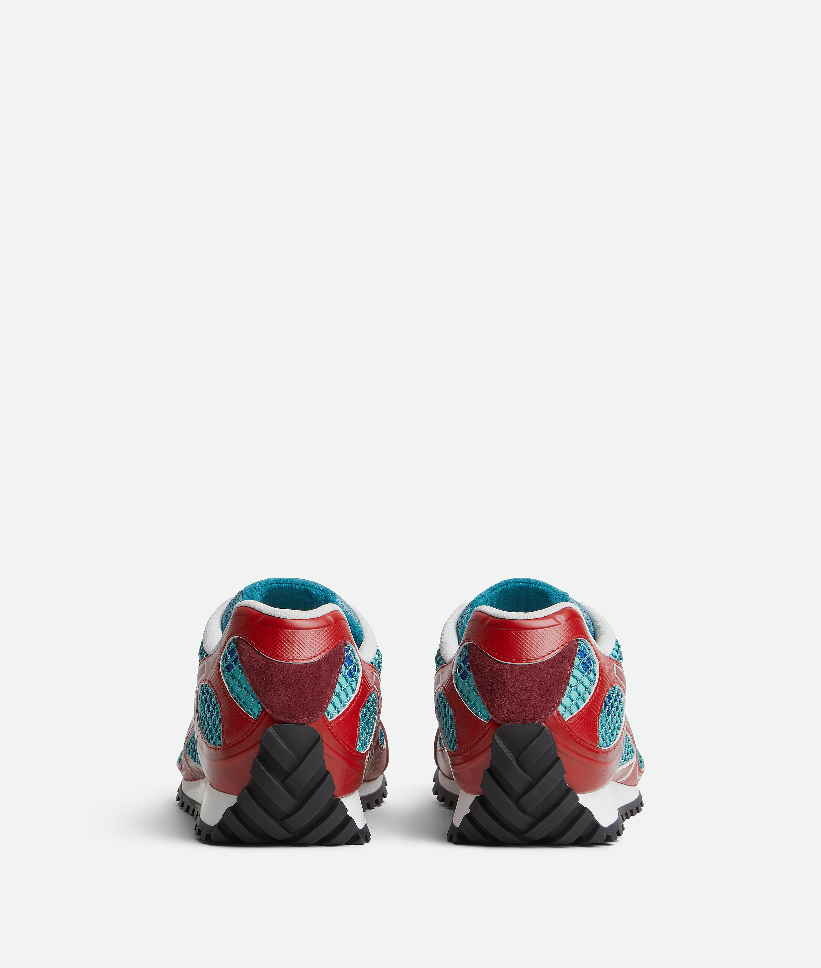 Bottega Veneta Orbit Lace-up Sneakers In Turquoise/cherry