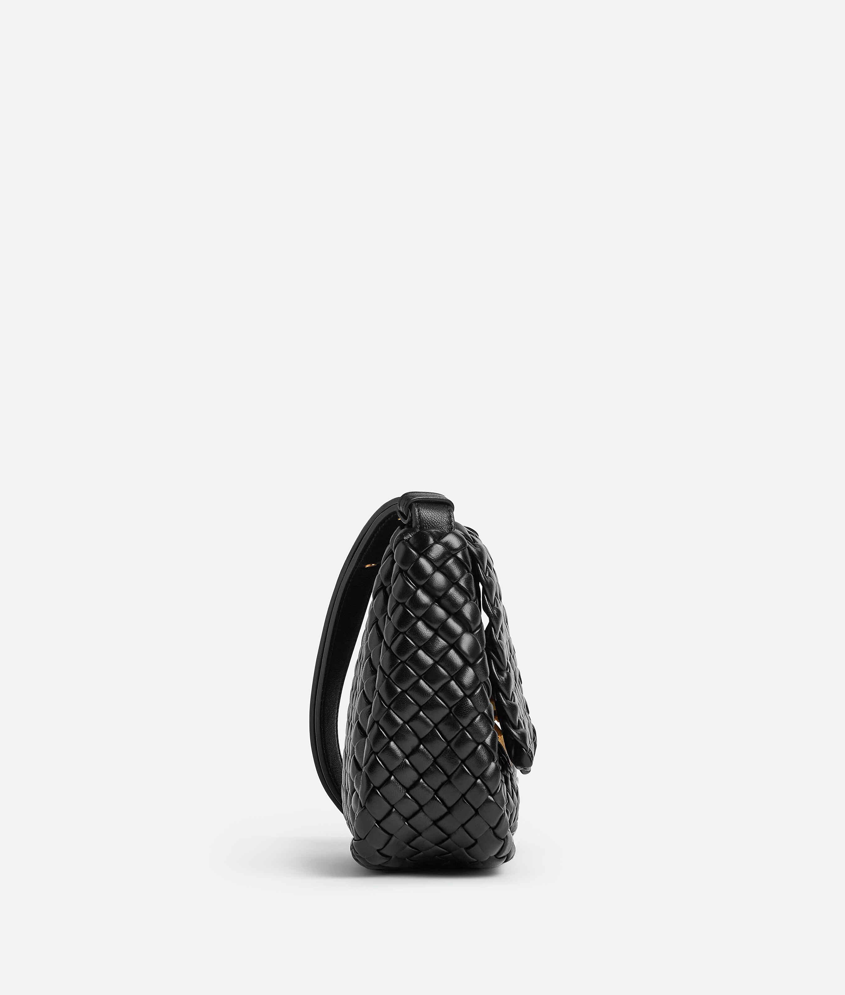 Shop Bottega Veneta Mini Cobble Shoulder Bag In Black