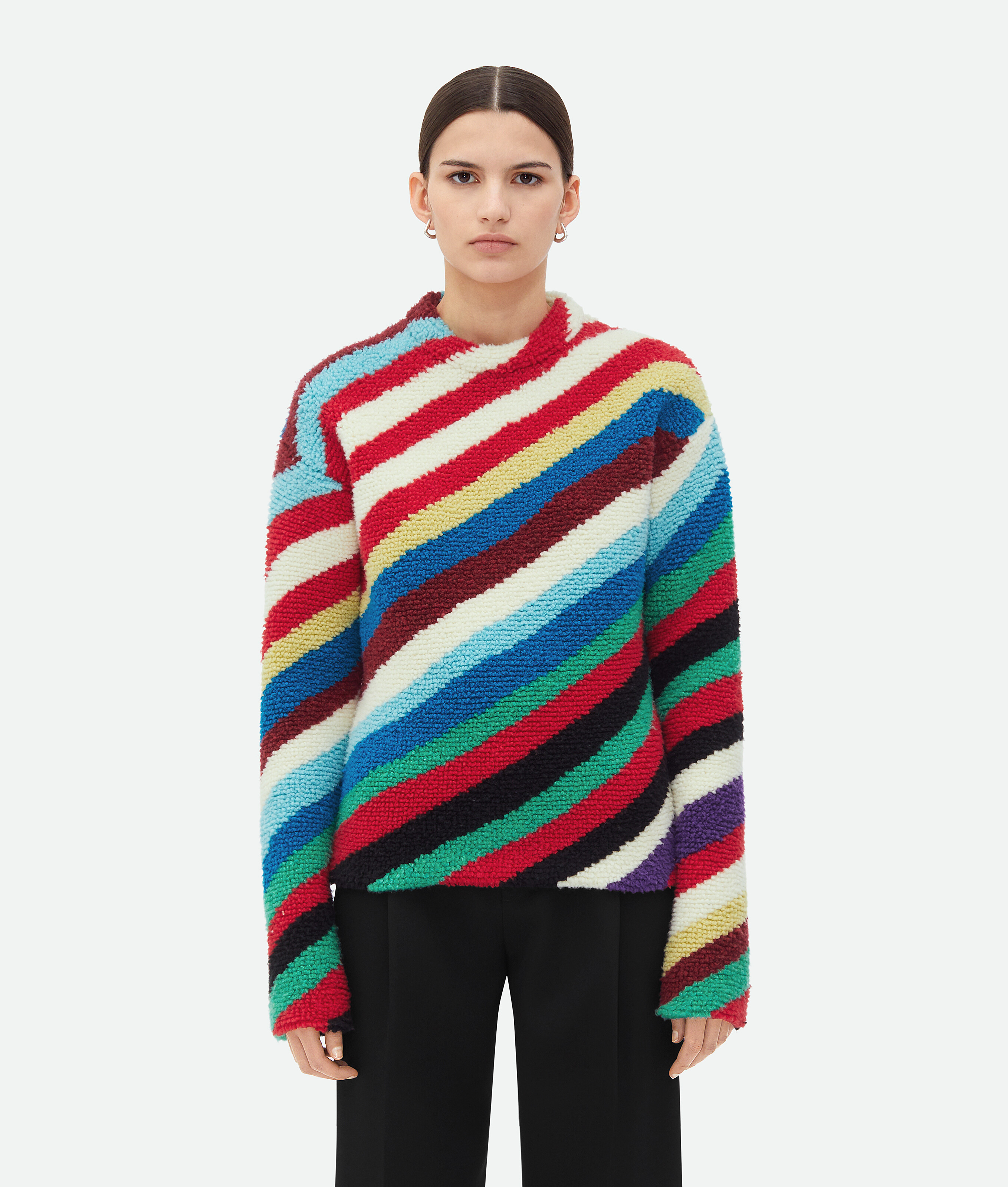 Shop Bottega Veneta Pull En Laine Rayée In Multicolor