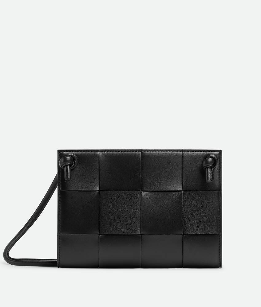 Black Cassette Intrecciato-leather cross-body bag, Bottega Veneta