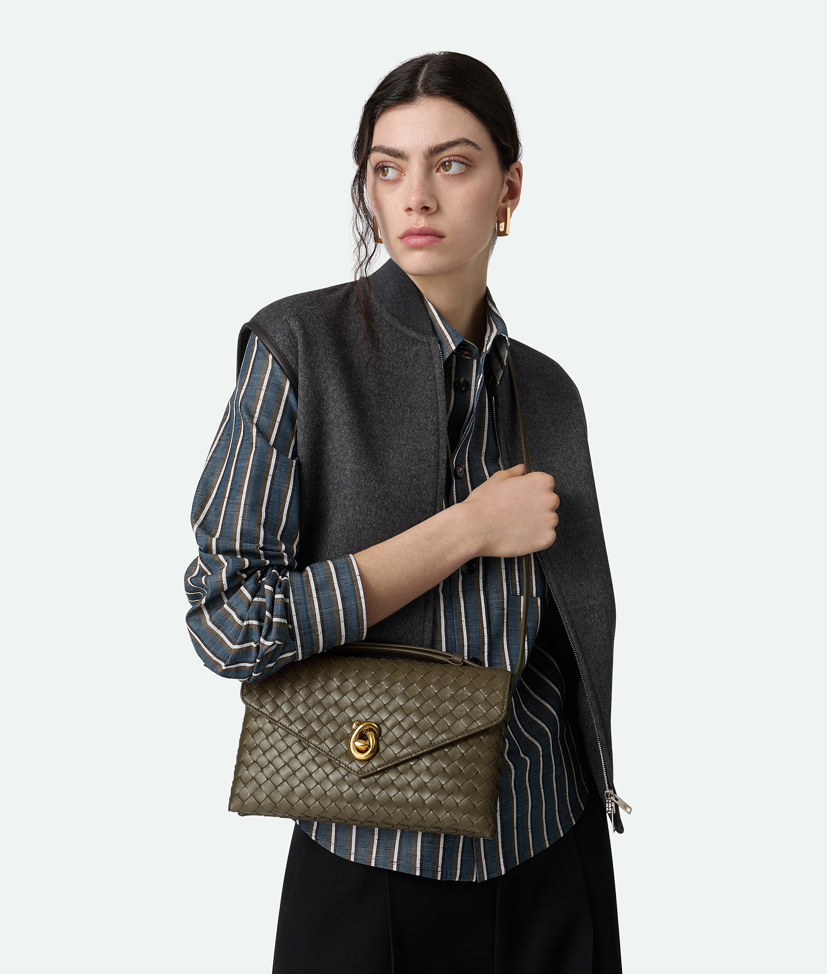 Bottega Veneta Women Knot Lock Cypress Coloured Bag