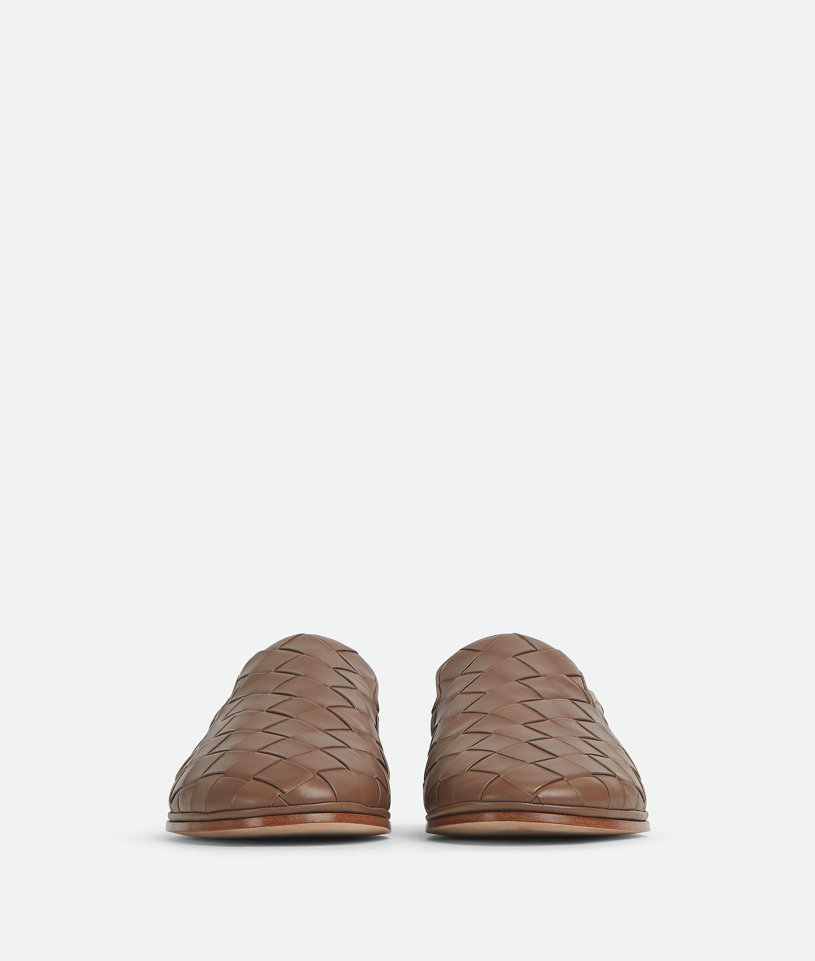 Bottega Veneta Sunday Woven Slippers In Pinecone