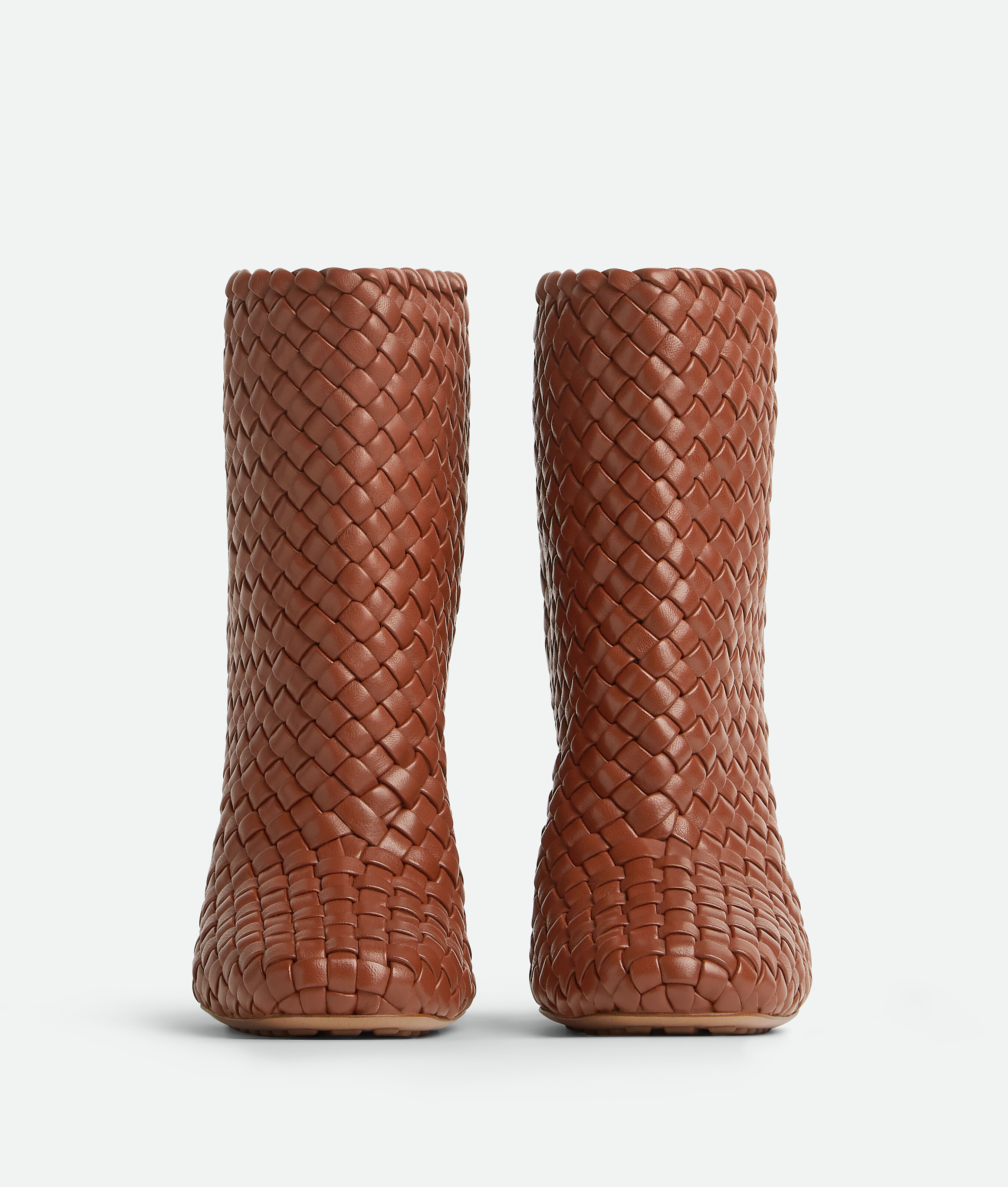 Bottega Veneta Mini Lido Intrecciato Leather Ankle Boots In Brown