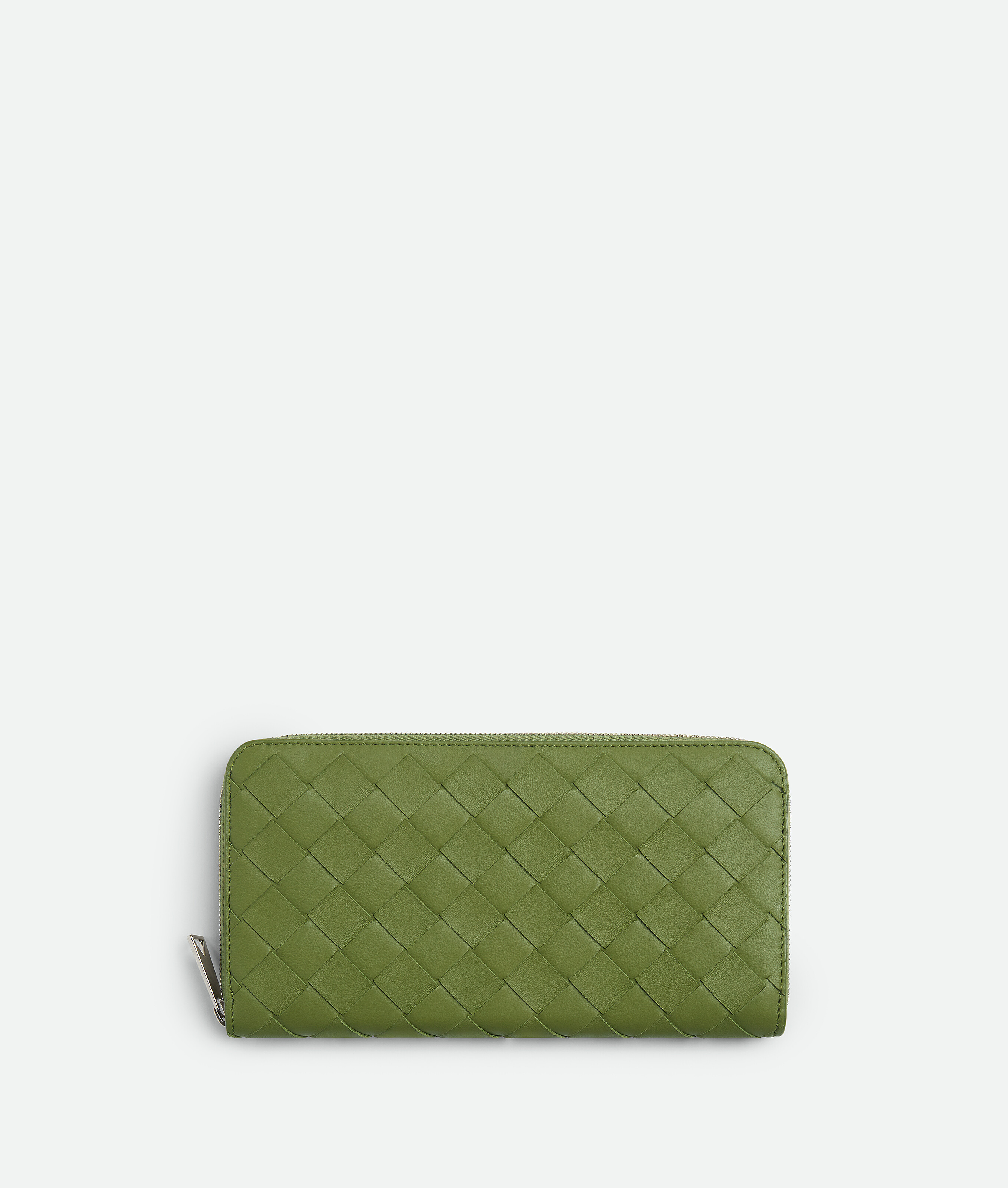 Bottega Veneta Bottega  Veneta Intrecciato Zip Around Wallet In Green