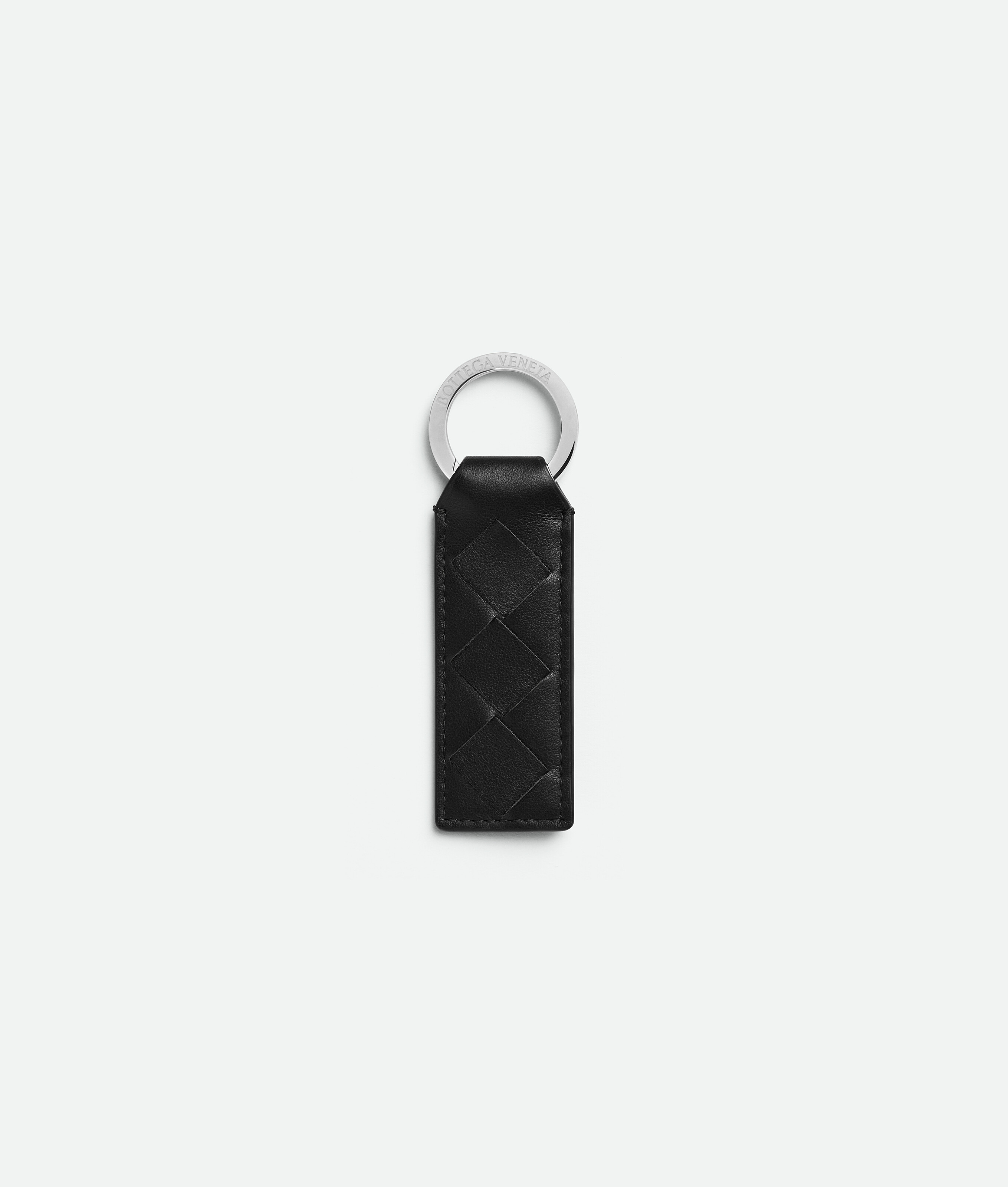 Bottega Veneta Tab Key Ring In Black