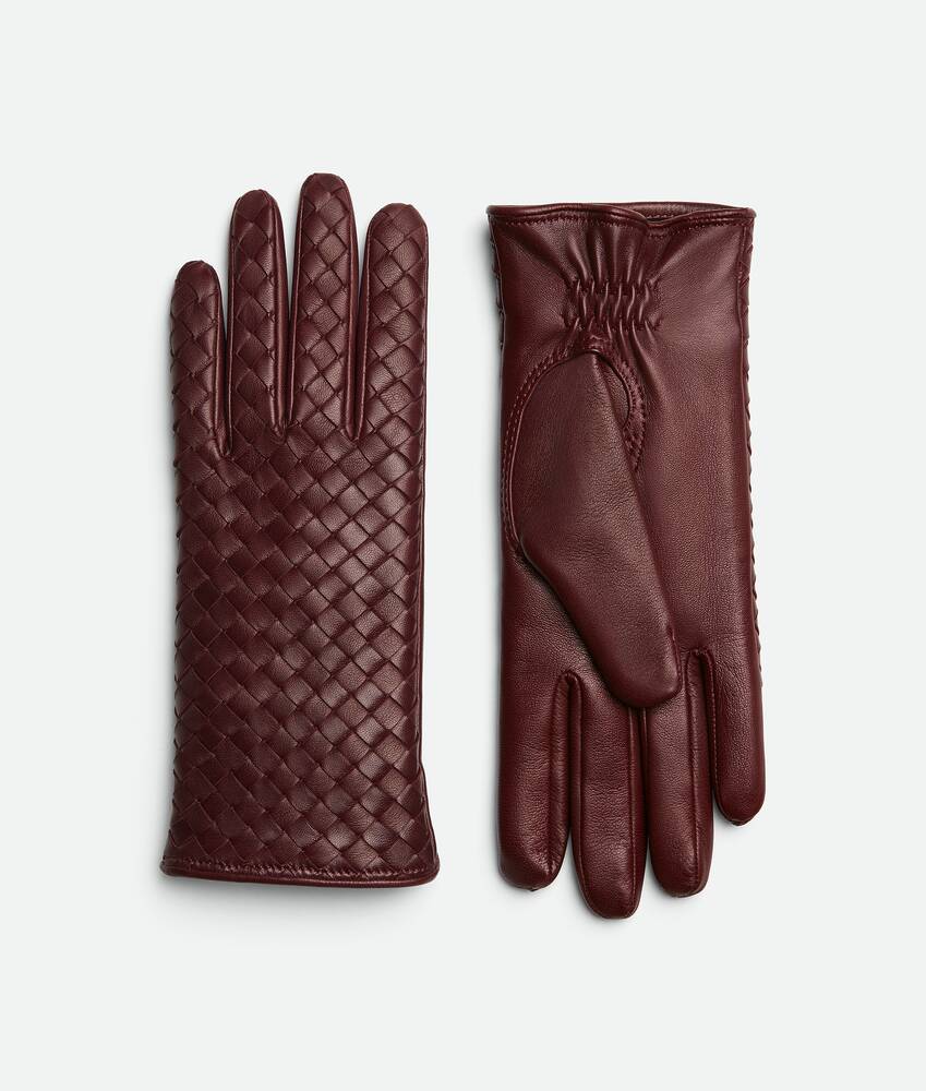 Display a large version of the product image 1 - Intrecciato Leather Gloves