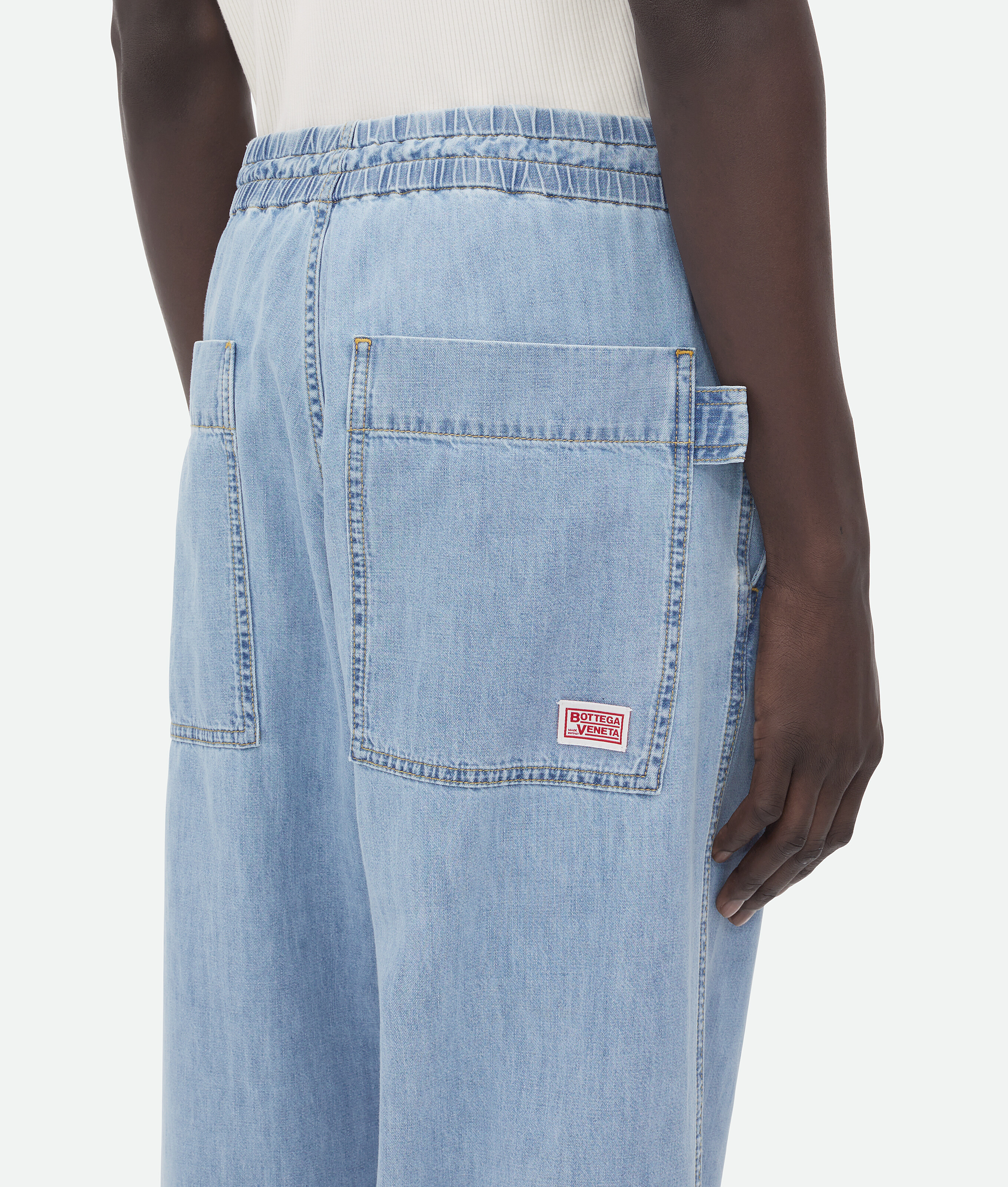 Bottega Veneta Blue Light Bleached Elasticized Jeans In Light Bleach