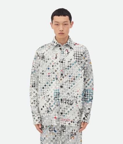 Printed Intrecciato Leather Shirt