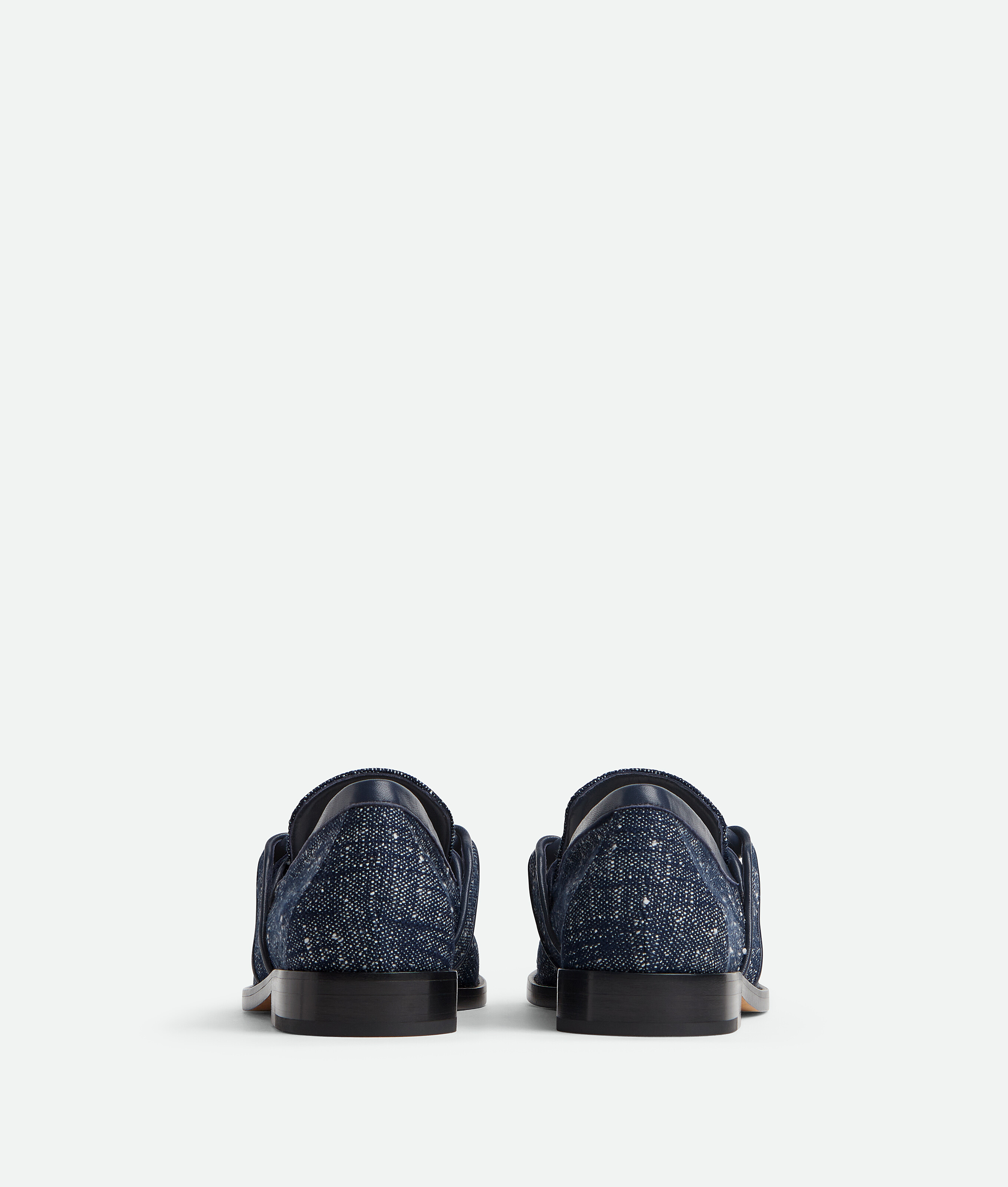 Bottega Veneta Loafers With Textured Finish And Leather Knot In Blue