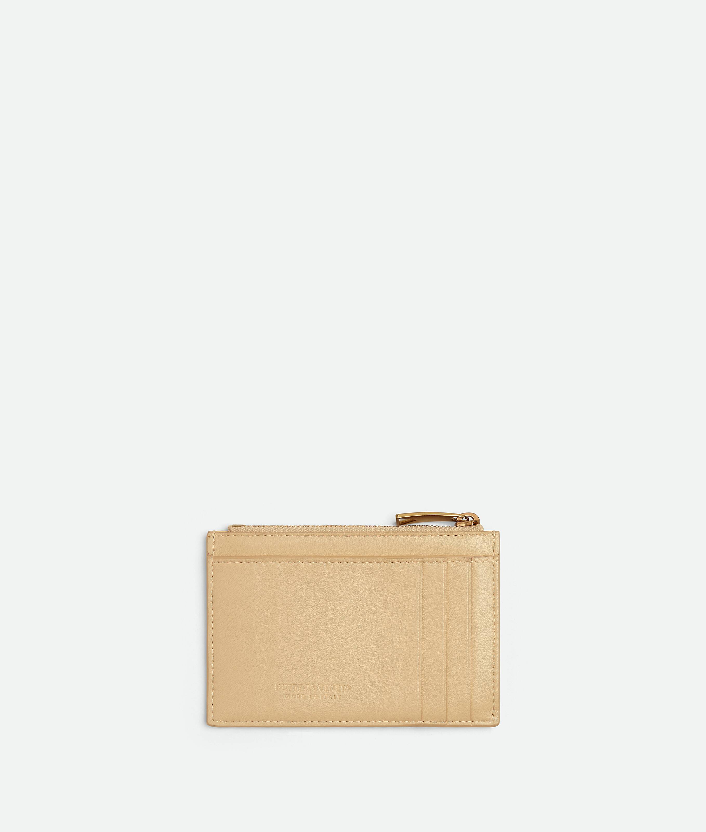 Shop Bottega Veneta Cassette Zipped Card Case In Beige