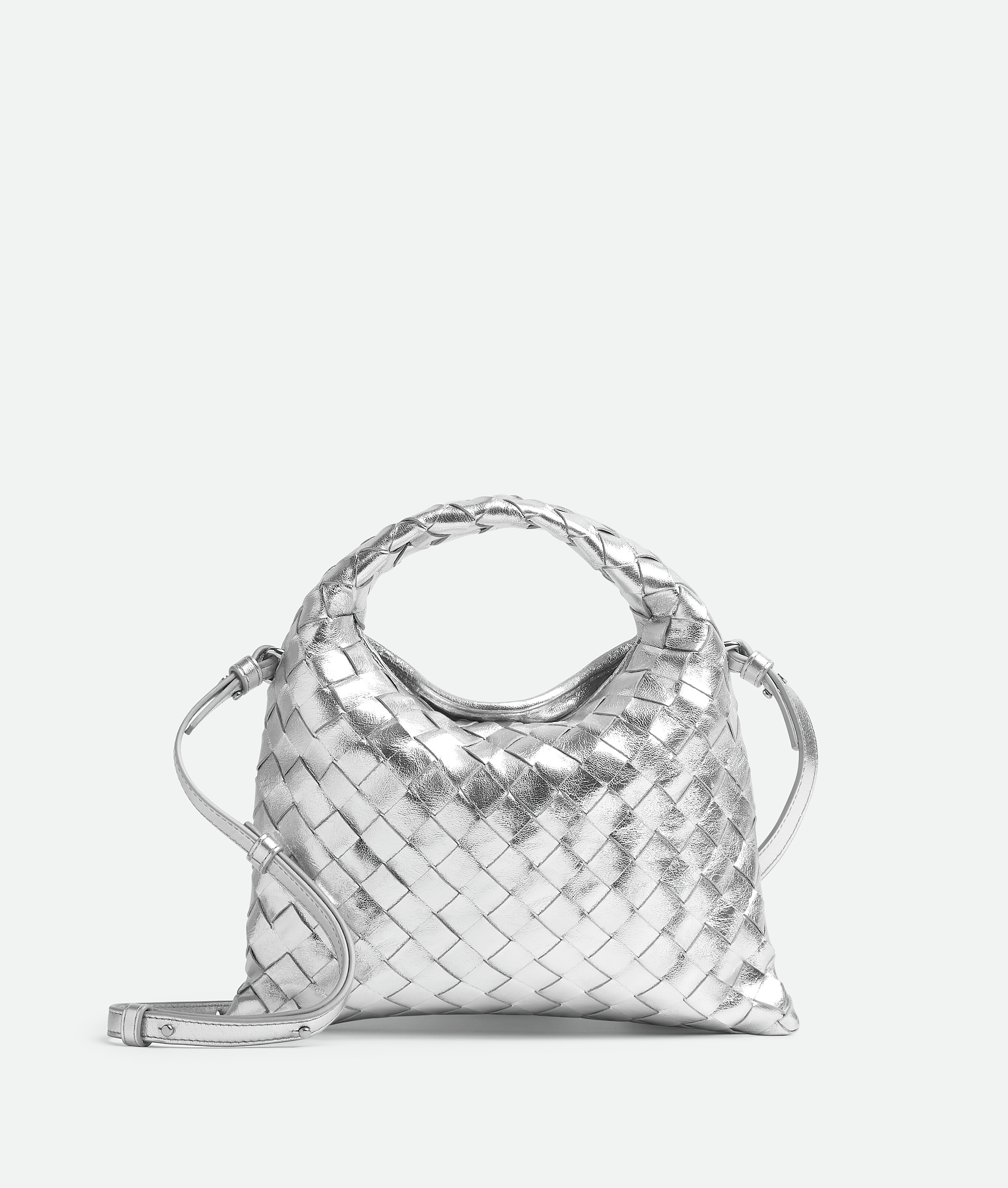 Bottega Veneta Mini Hop In Silver