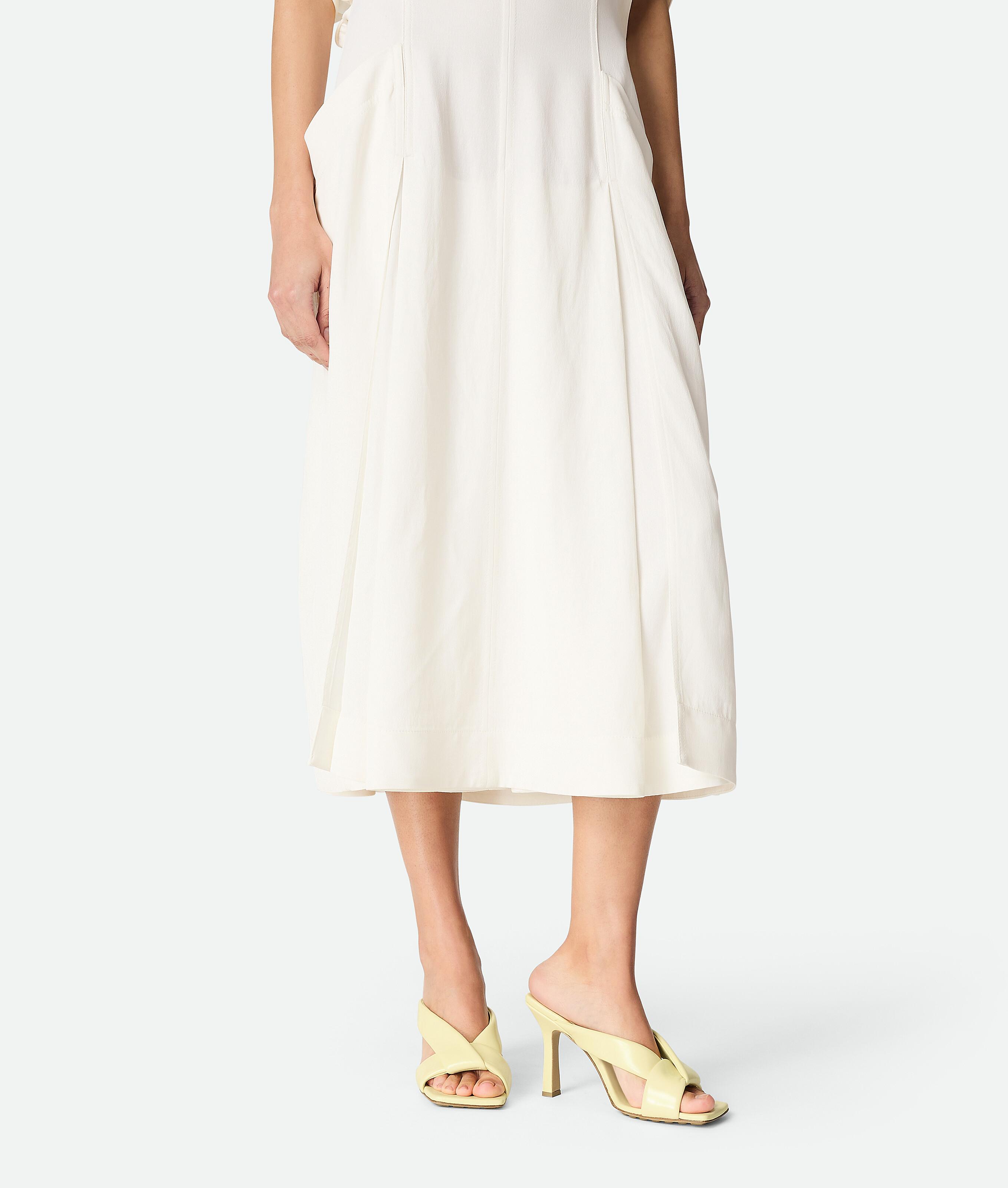Bottega Veneta Criss Cross Padded Leather Slide Sandals In Camomile