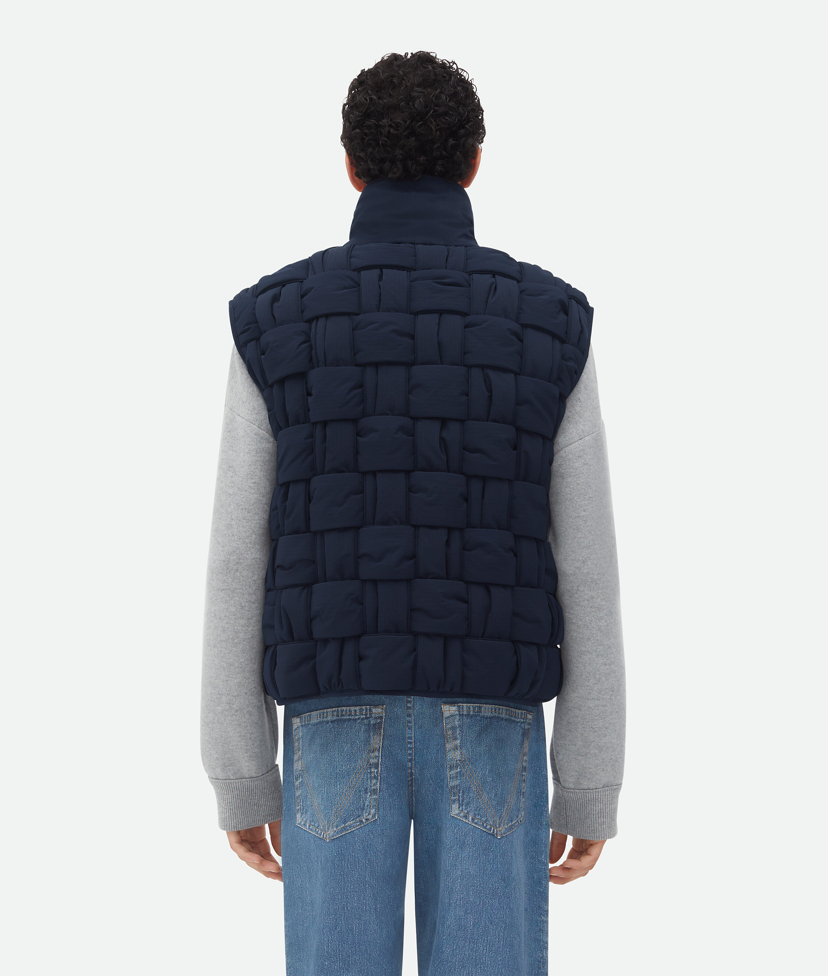 Bottega Veneta Intrecciato Ripstop Vest In Blue