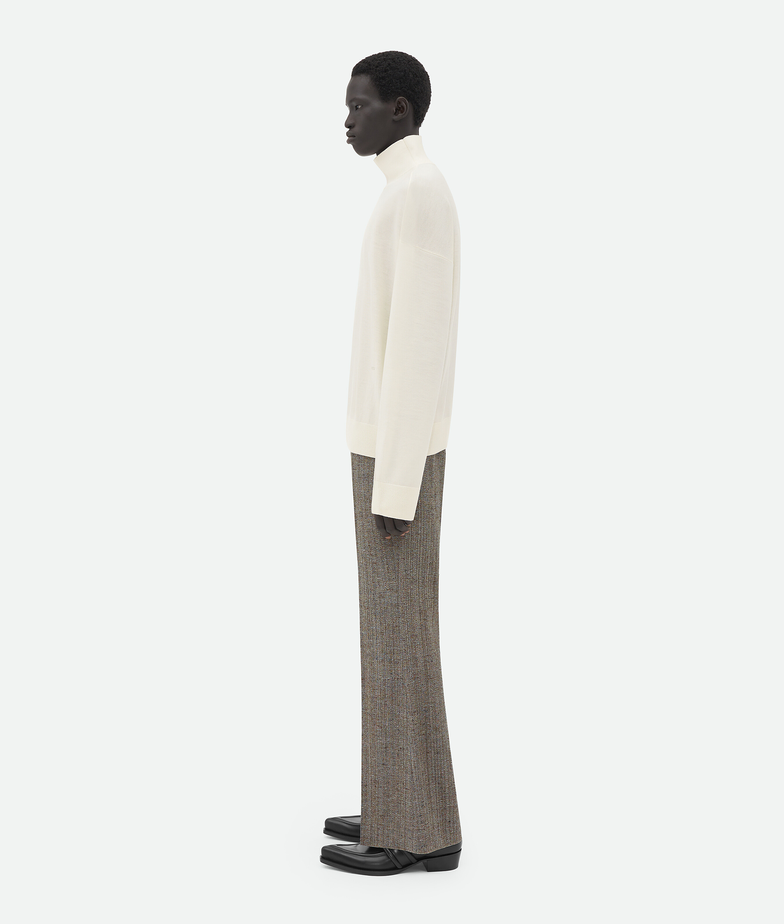 Shop Bottega Veneta Light Wool Turtleneck In White