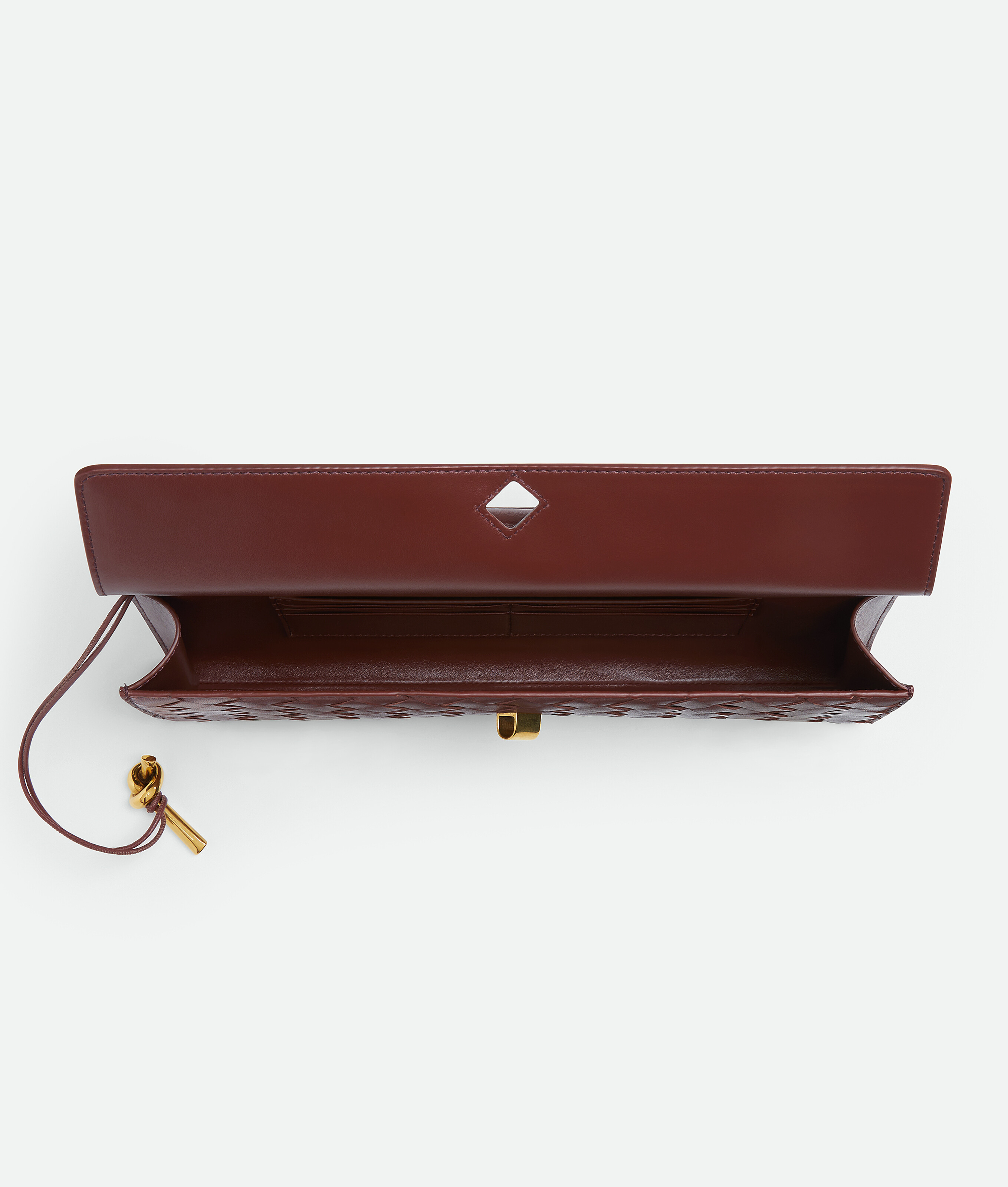 Bottega Veneta Long Andiamo Clutch Bag With Handle In Sapele