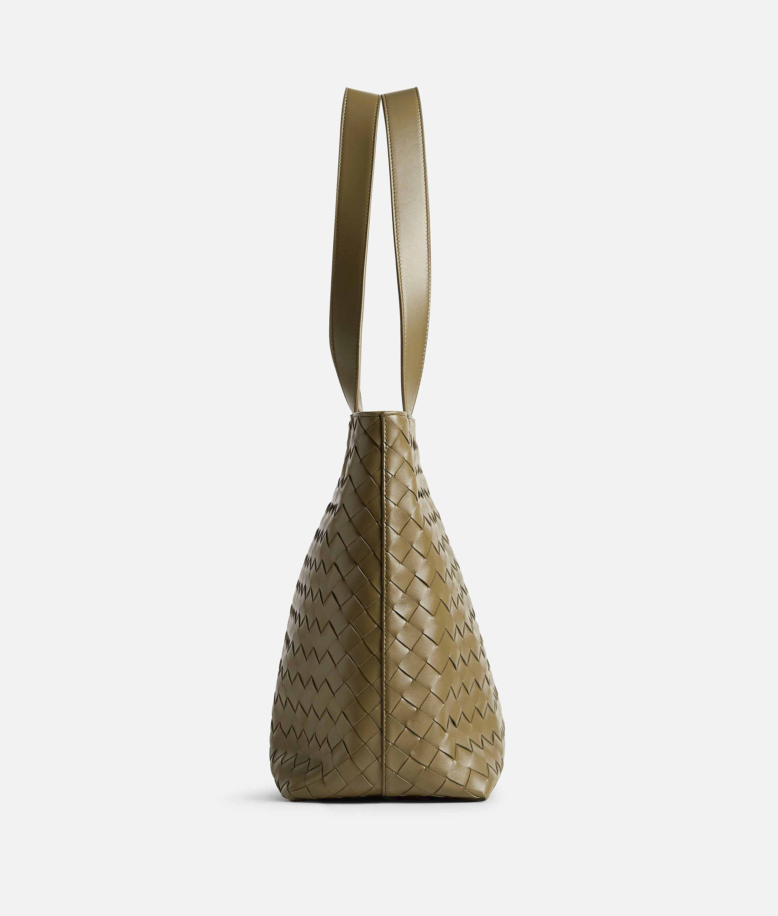 Bottega Veneta Small Intrecciato Zipped Tote In Algae
