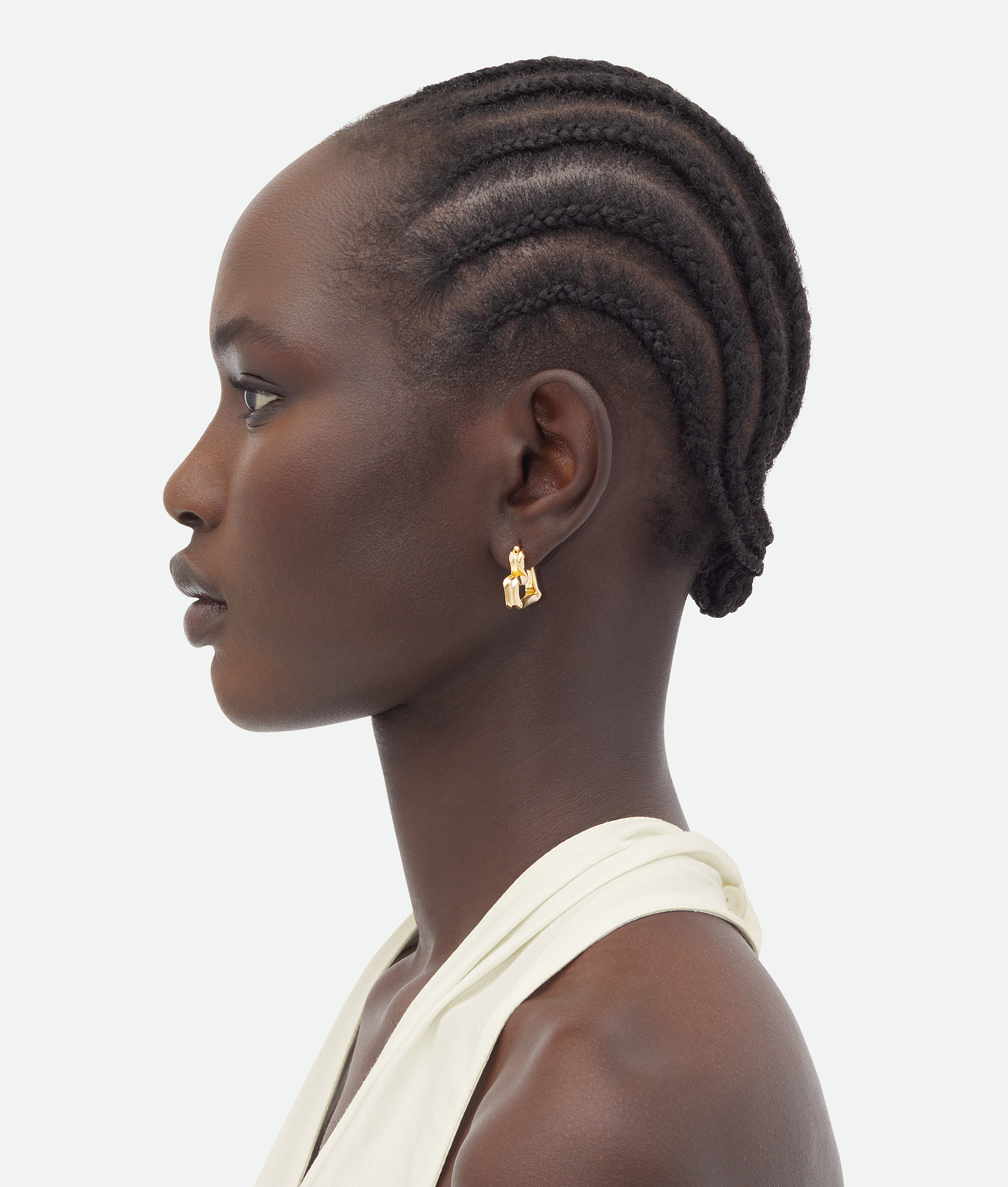 Bottega Veneta H Beam Earrings In Gold