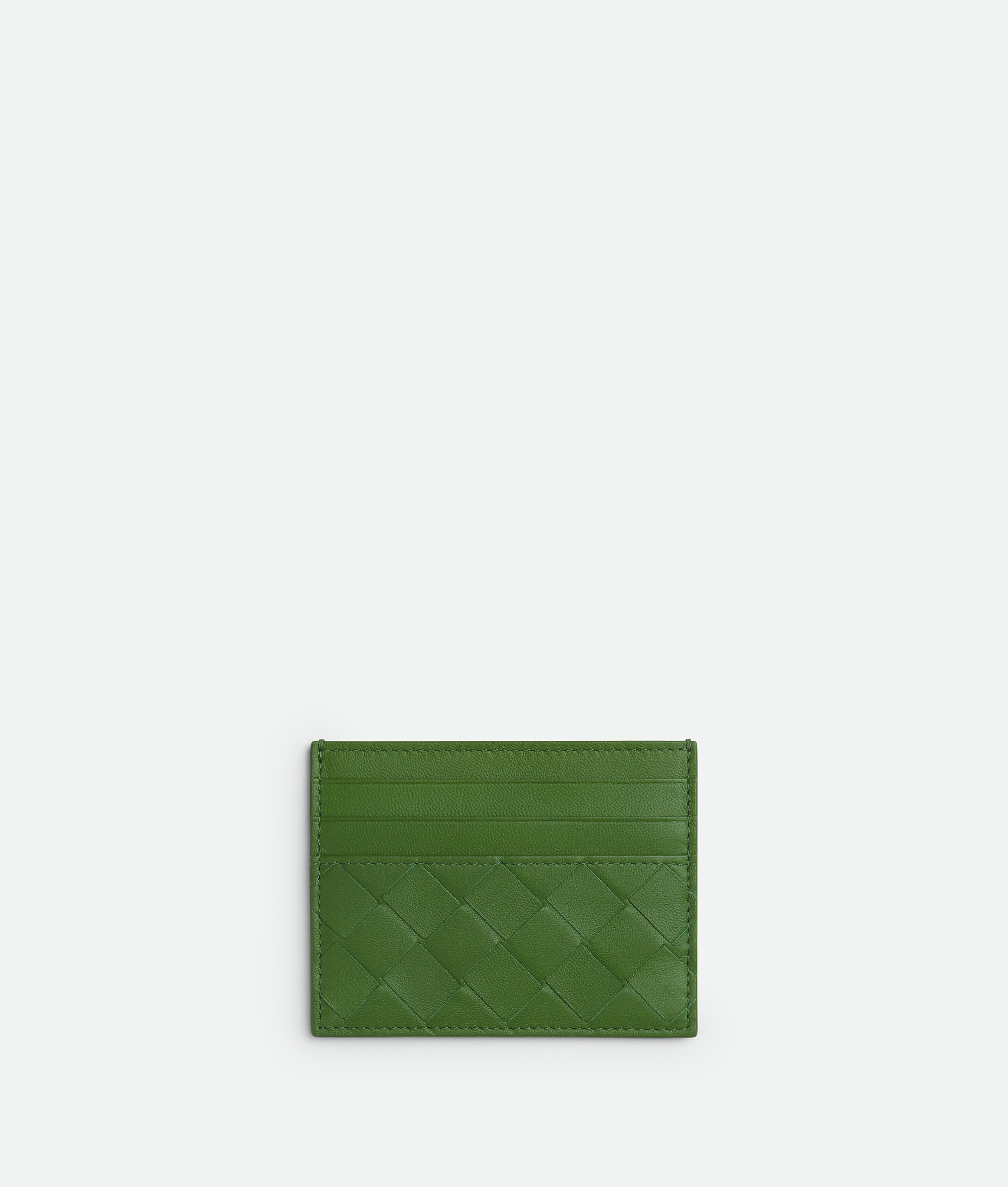Bottega Veneta Intrecciato Credit Card Case In Green
