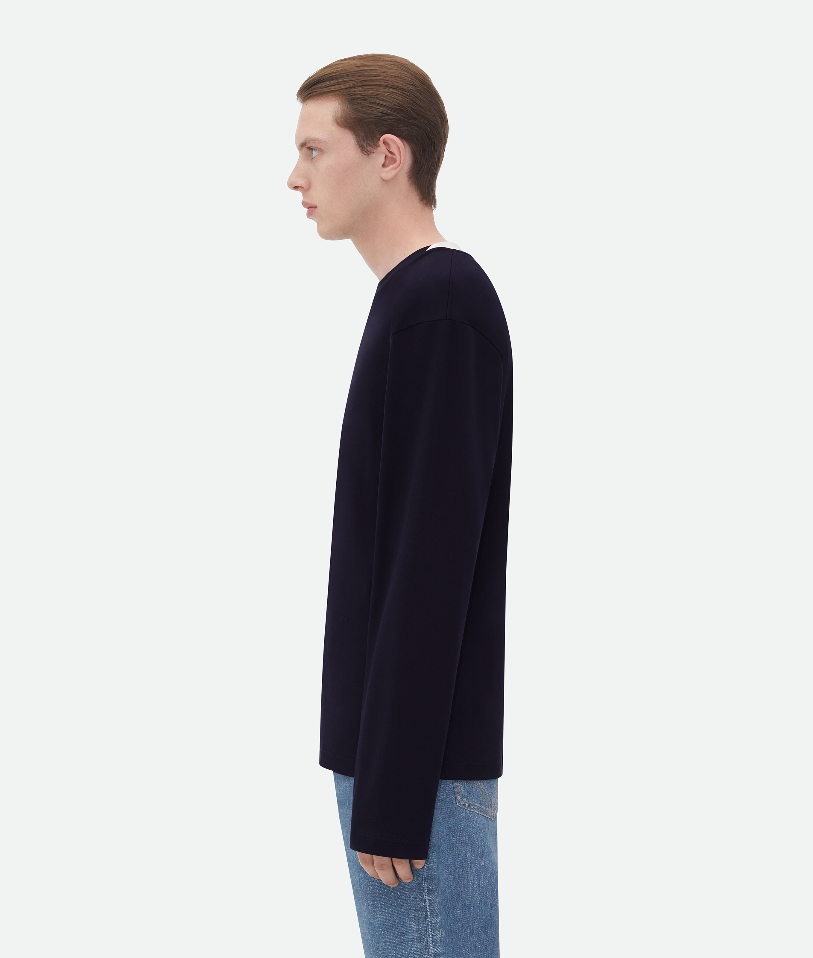 Shop Bottega Veneta Fluid Jersey T-shirt In Blue