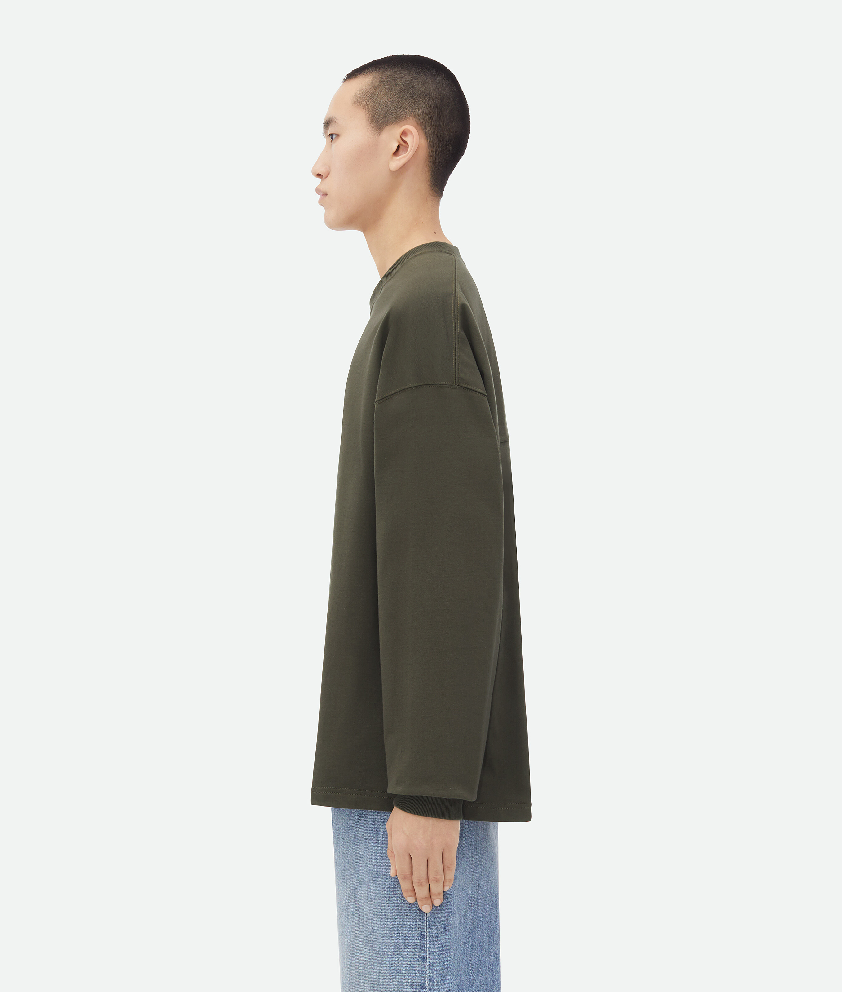 Bottega Veneta Crew-neck Cotton Sweatshirt In Brown