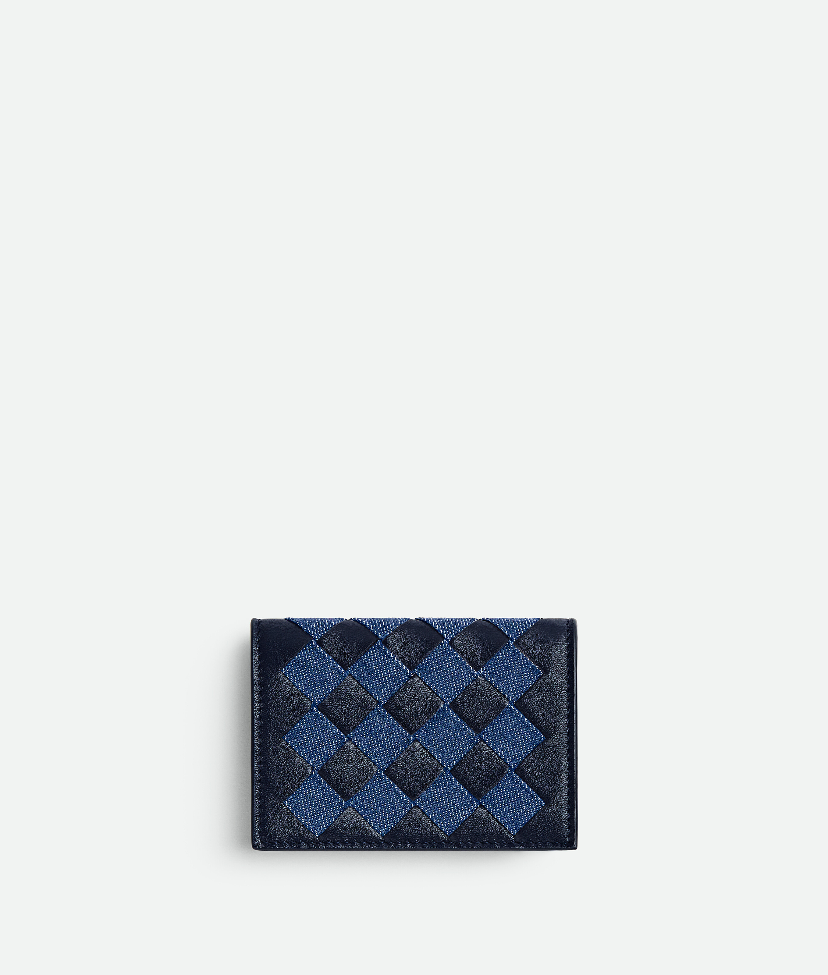Bottega Veneta Intrecciato Business Card Case In Abyss / Indigo