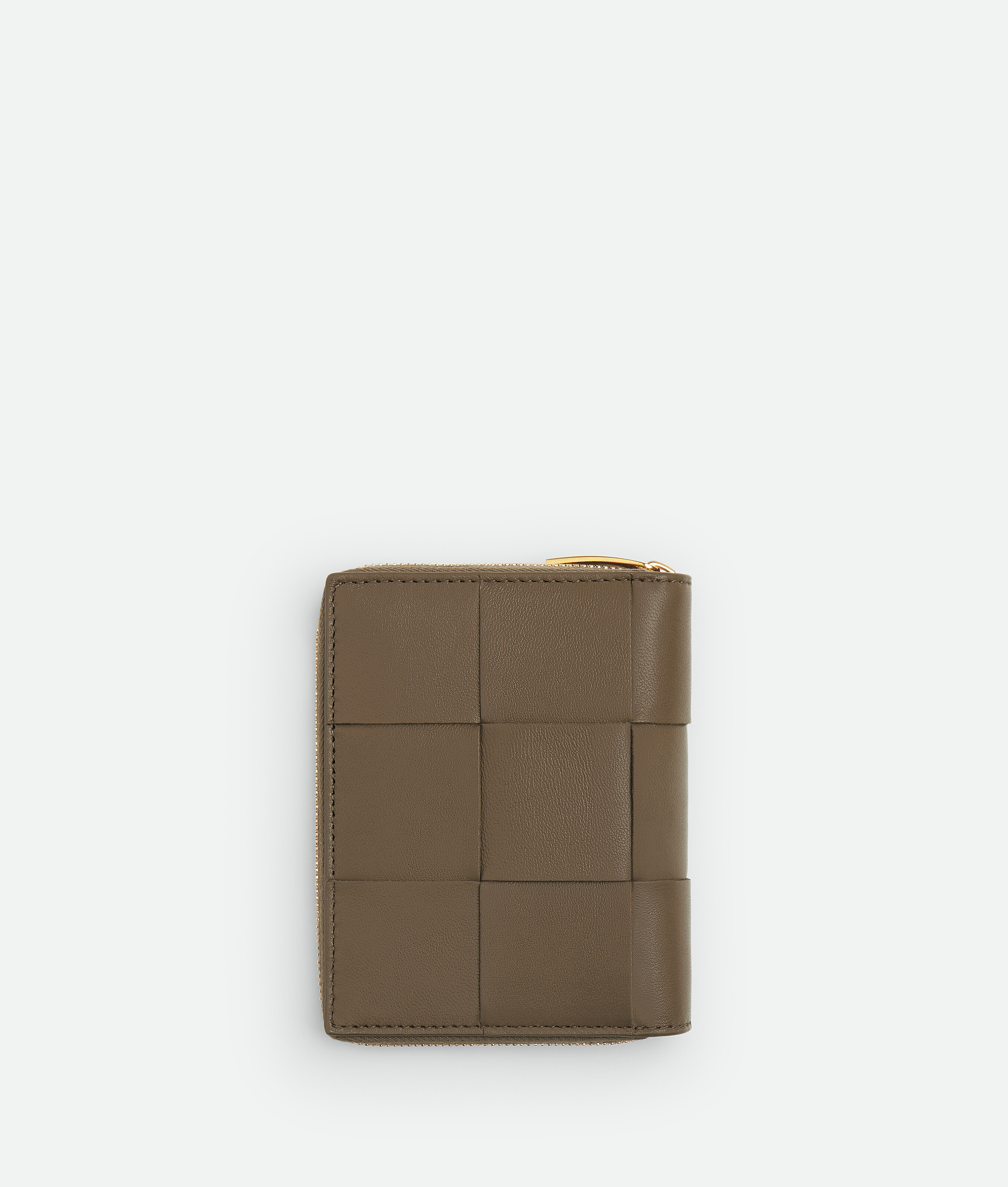 Shop Bottega Veneta Small Cassette Compact Zip Around Wallet In Brown