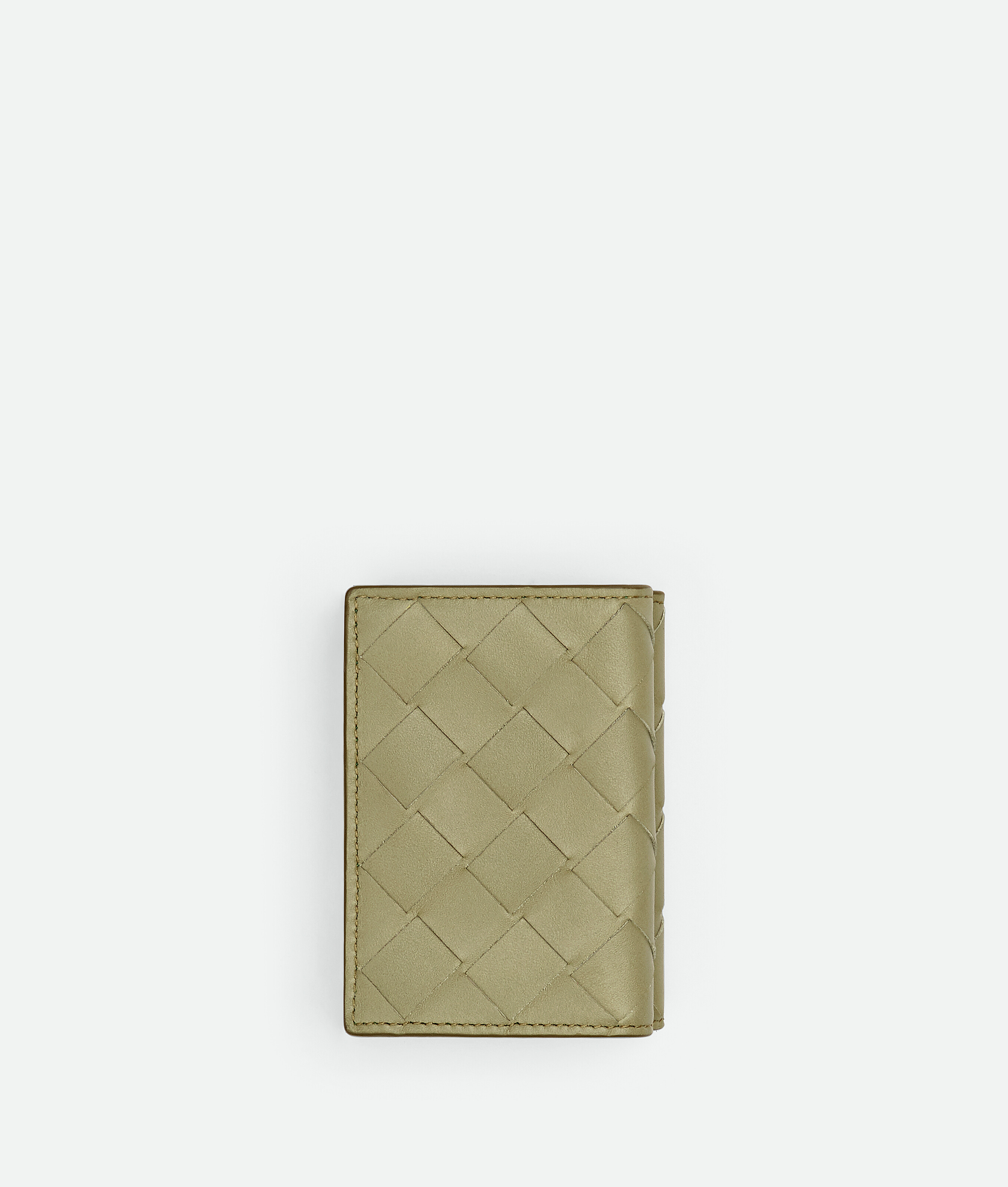 Bottega Veneta Tiny Intrecciato Tri-fold Portemonnaie In Green
