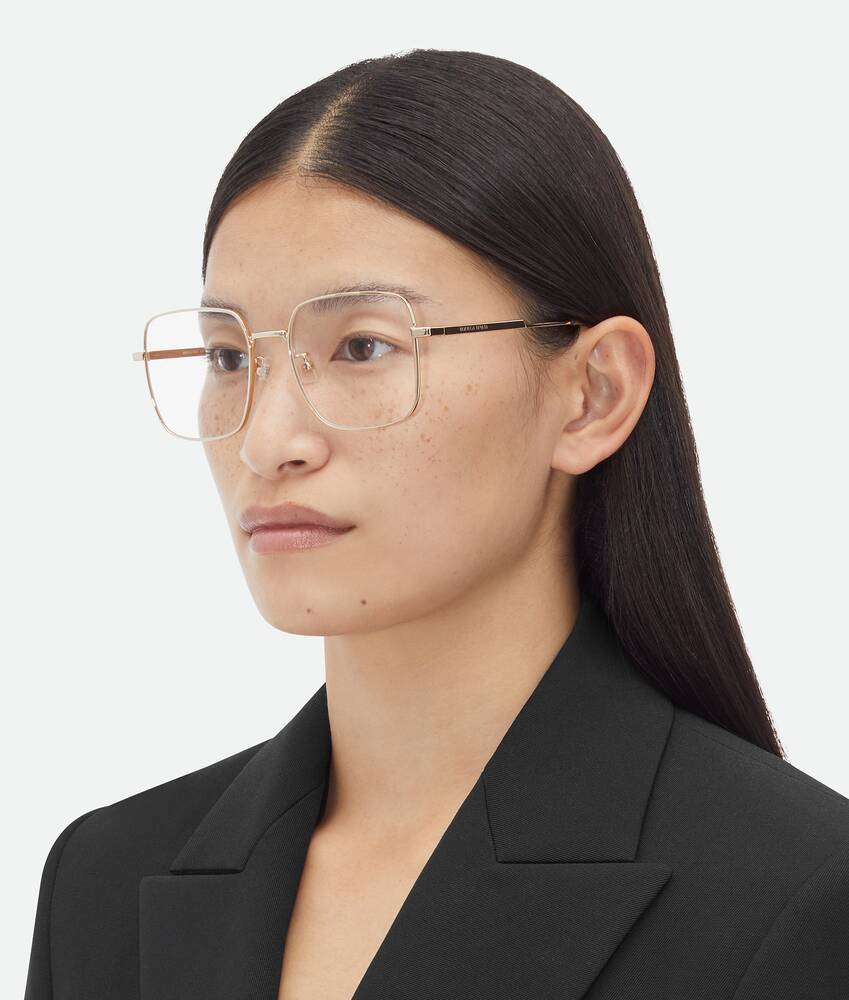 Bottega Veneta® Women's Classic Metal Square Eyeglasses in Gold